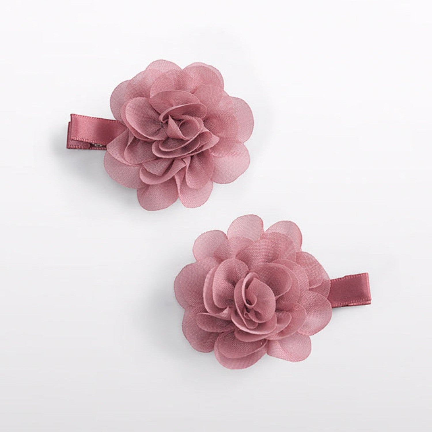 Set 2 fermagli fiori chiffon Bimba Rosa 5967/31 - NANU' BABY
