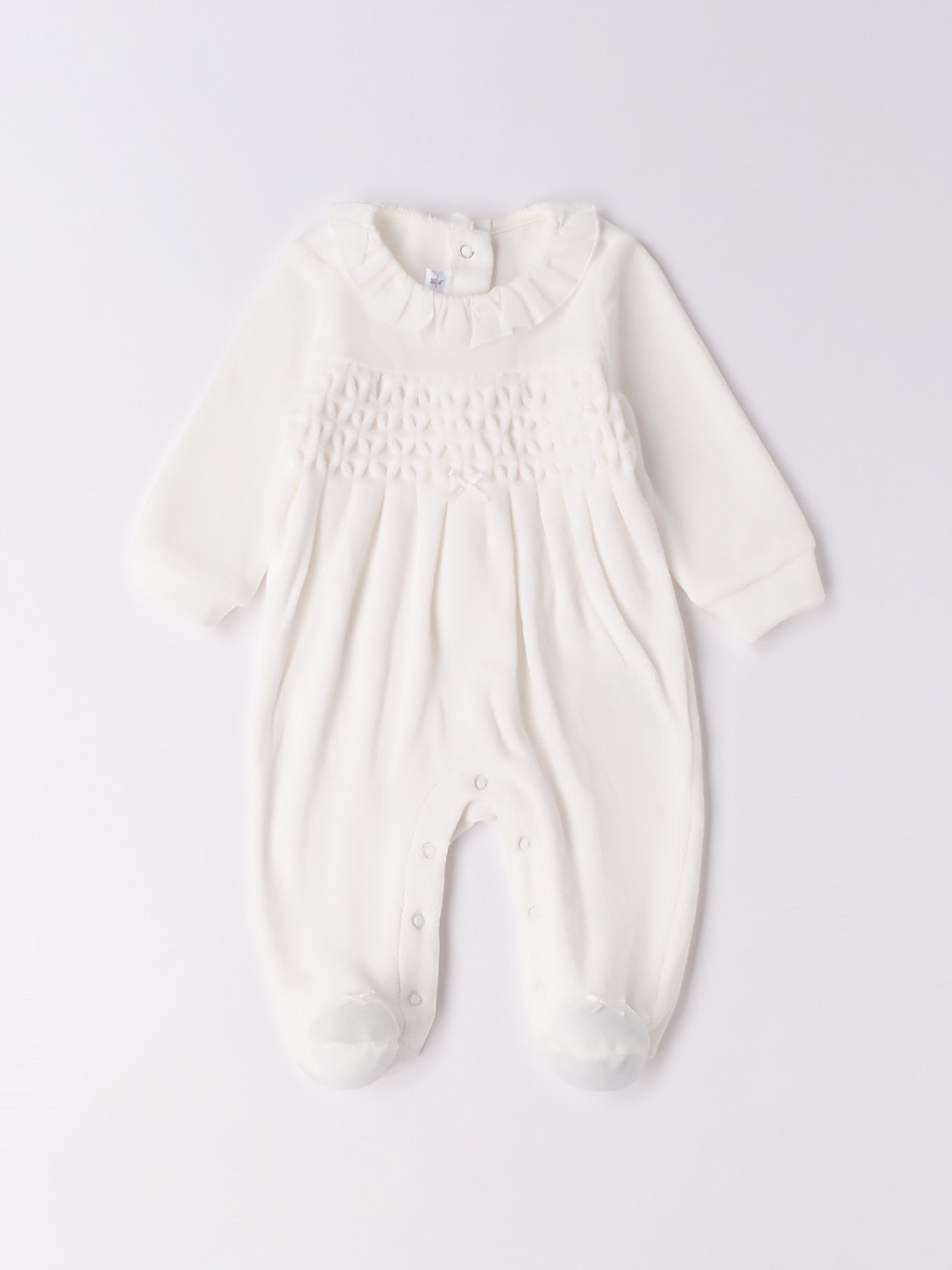 Tutina Intera Con Piede Neonata Bianco 3F754/112 - NANU' BABY