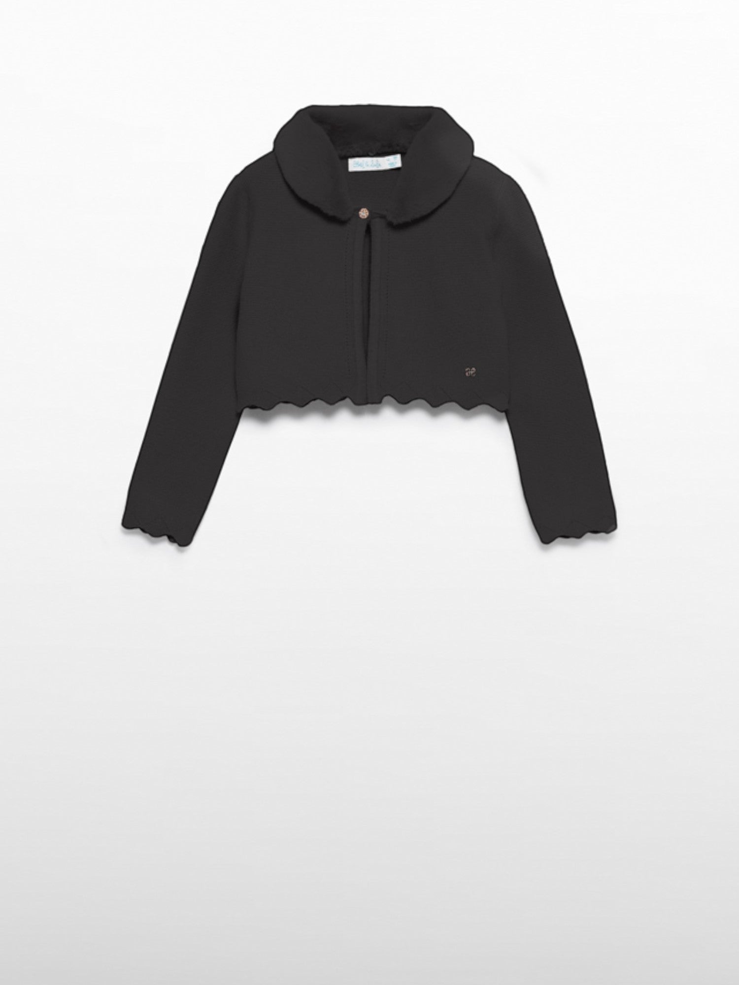 Cardigan tricot colletto pell Bimba Nero 5834/80 - NANU' BABY