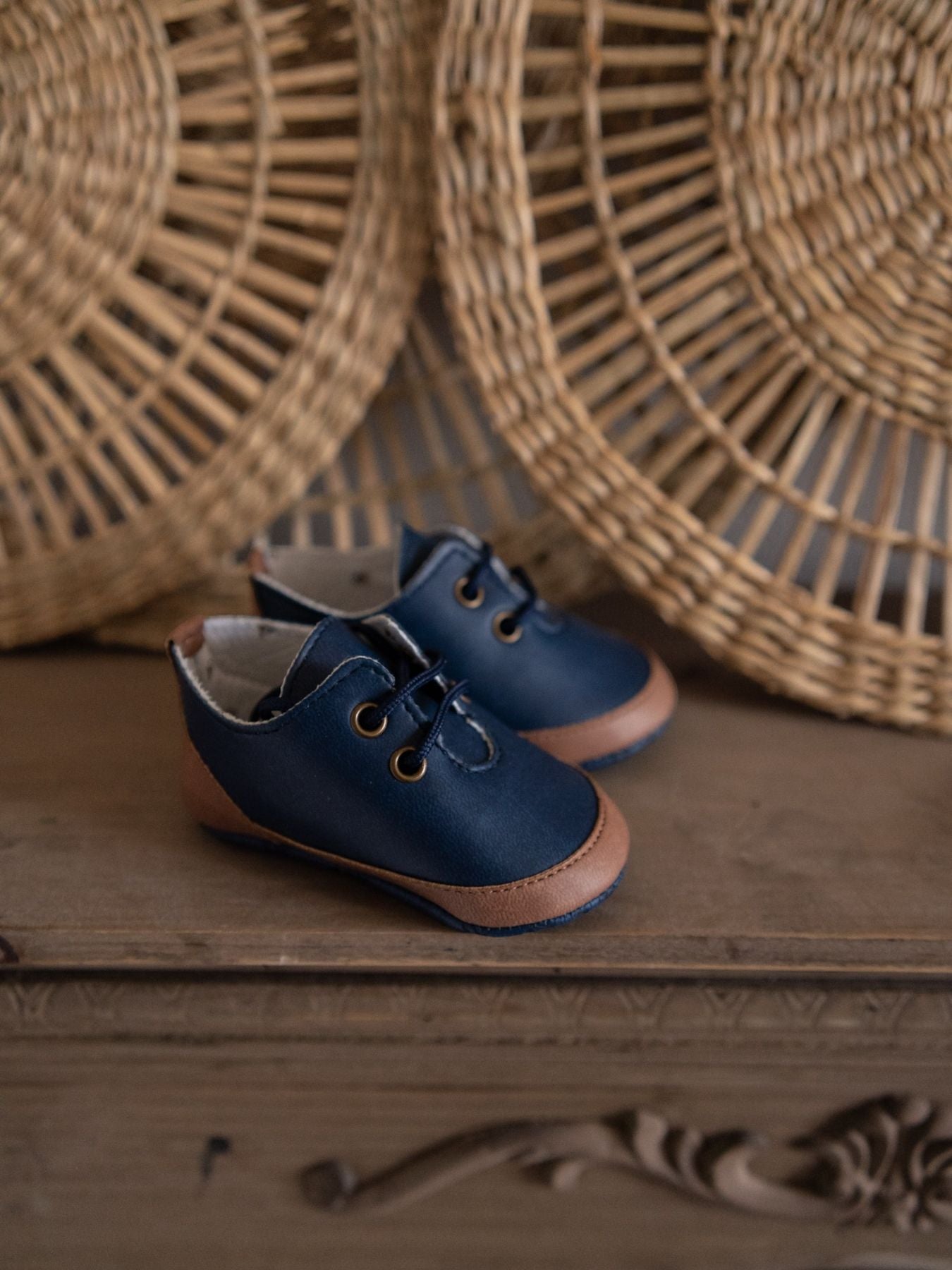 Scarpetta in pelle blu Bimbo BLU EN702SC - NANU' BABY