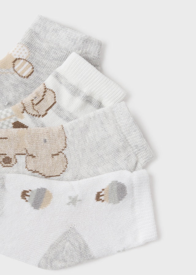 Set 4 calze BIANCO 9706/N - NANU' BABY