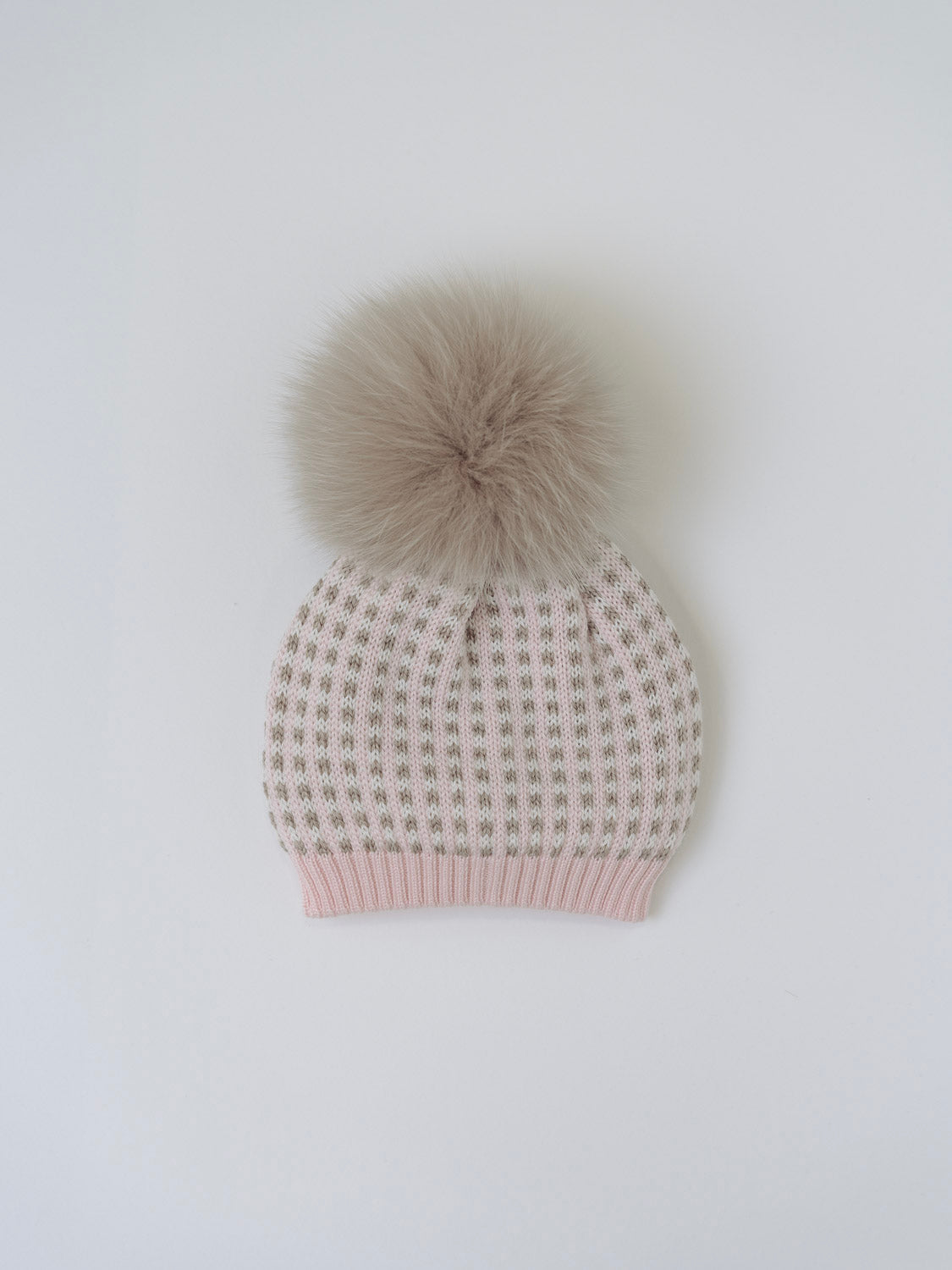 Cuffia Pon Pon Neonata ROSA IN5371/R - NANU' BABY