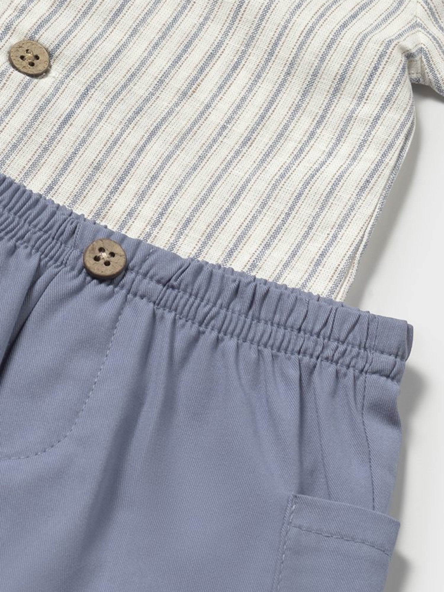 Completo pantalone corto overshirt Bimbo NATURAL 1205 /N - NANU' BABY