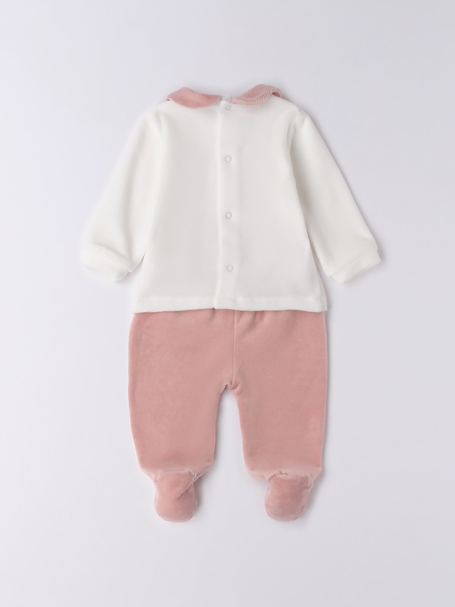 Tutina Due Pezzi Con Piede Neonata Bianco 3F765/112 - NANU' BABY