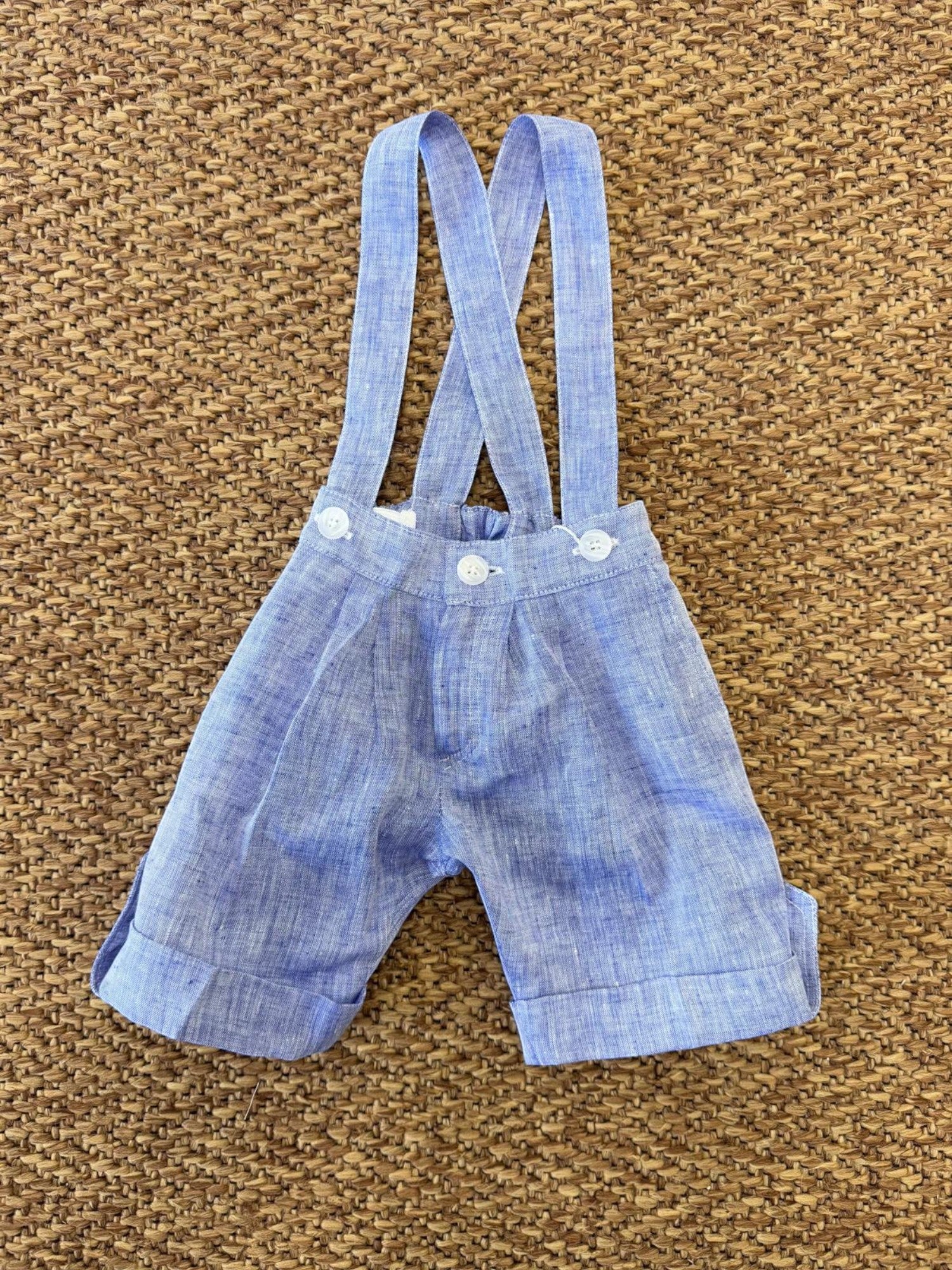 Completo Cerimonia lino 3 pezzi Bimbo BLU M0480A - NANU' BABY