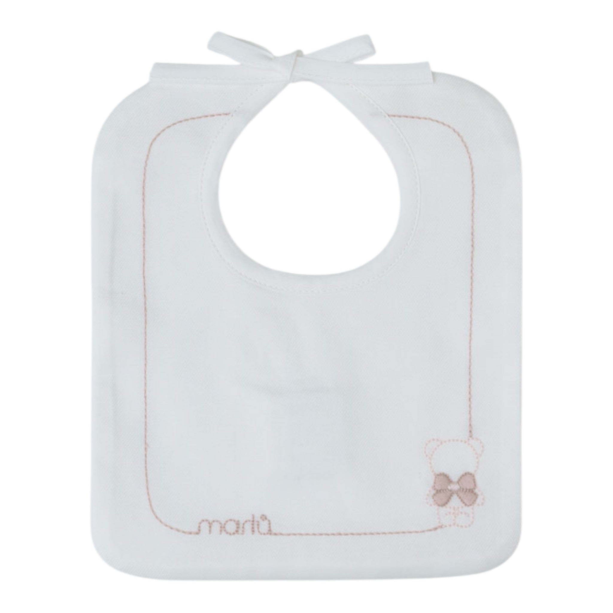 100% Cotton Baby Bib, White IN59BAV/R