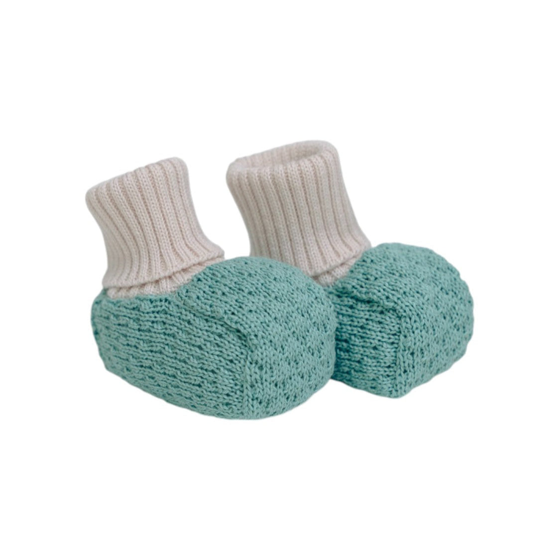 Baby Booties, 100% Virgin Wool, Green Hot Air Balloon, IN57S/V