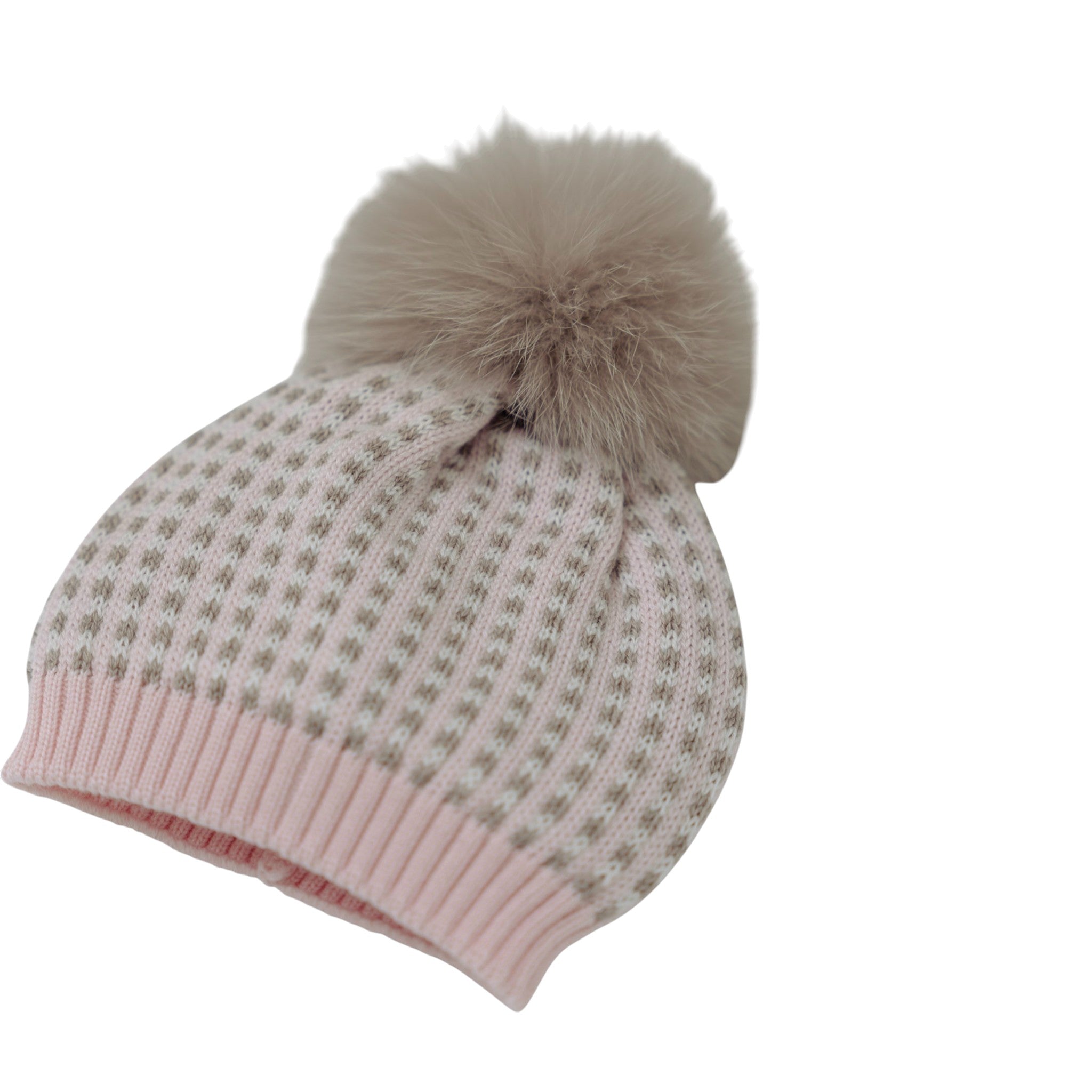 Baby Pon Pon Hat, 100% Virgin Wool, Pink IN5371/R