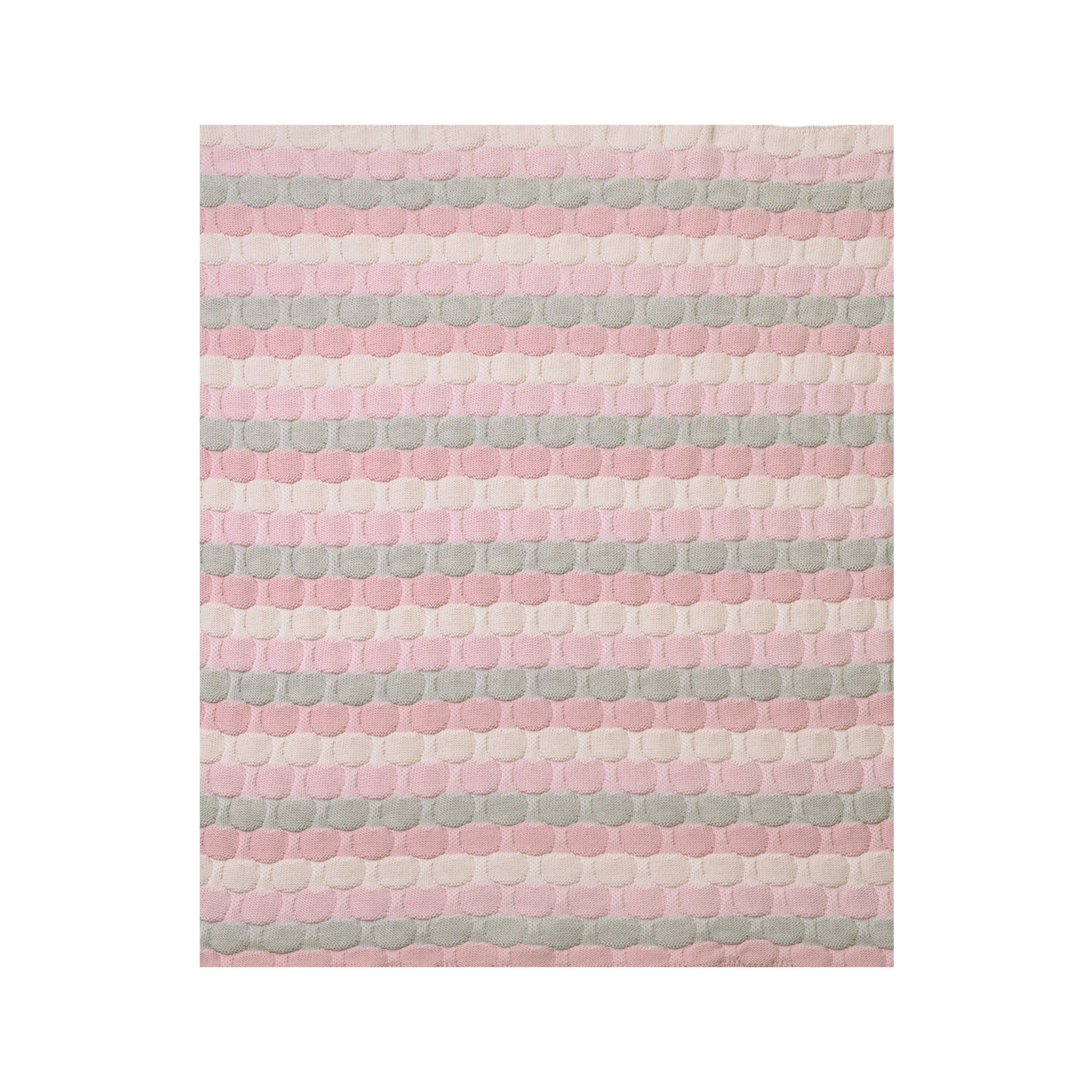 100% Virgin Wool Baby Blanket, Pink Dust Multicolor IN2380/R