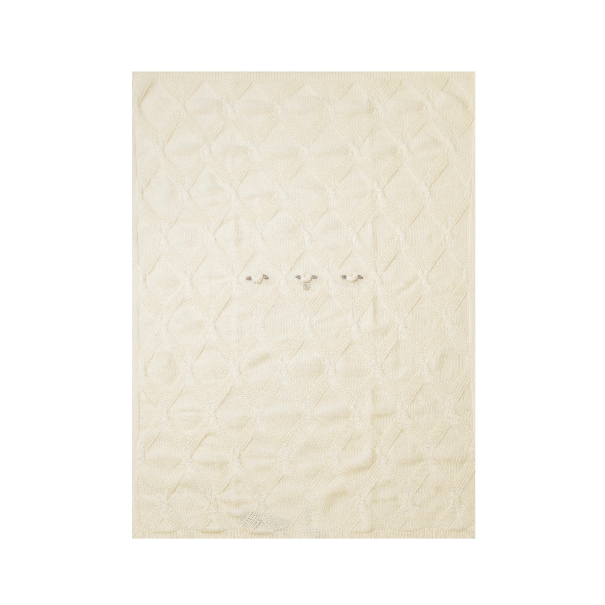 100% Virgin Wool Baby Blanket, Vanilla Tortora IN2480/V
