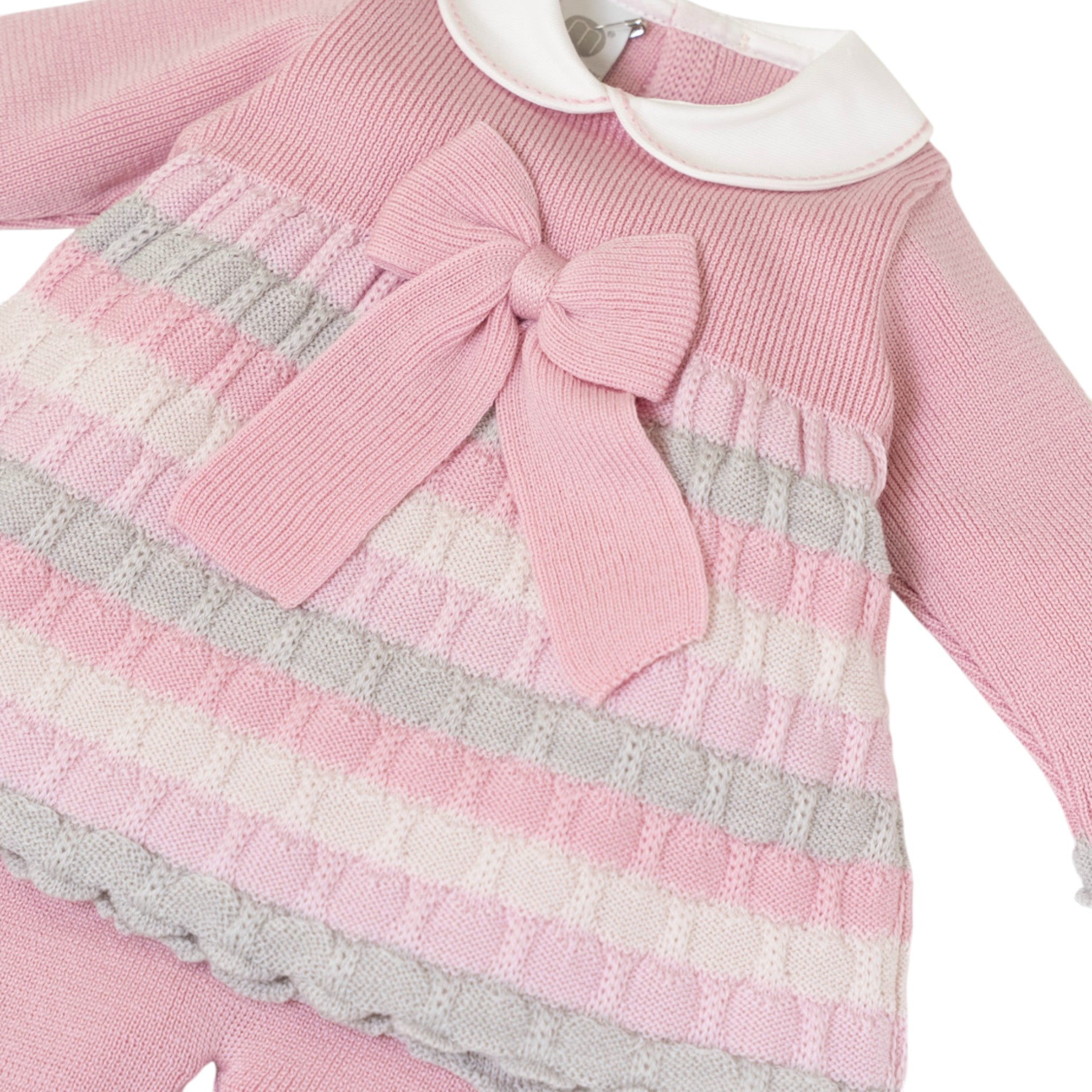 Newborn Baby Girl's Outfit, 100% Virgin Wool, Dusty Rose Multicolor IN2319/R