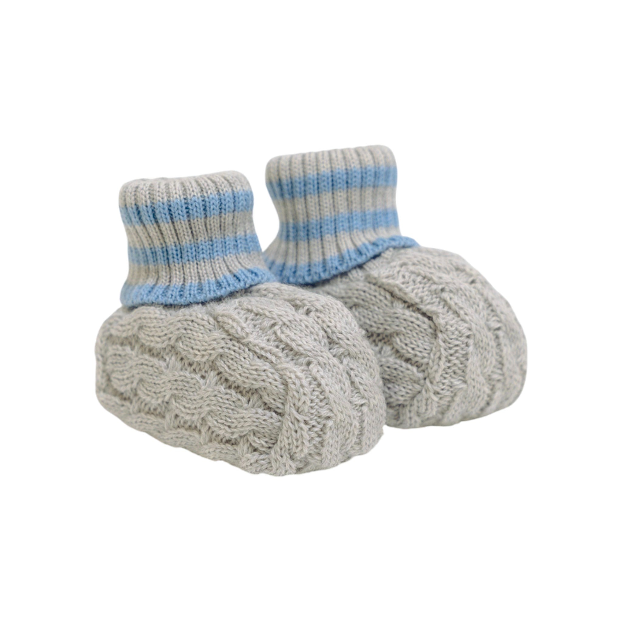 Baby Booties, 100% Virgin Wool, Grey, IN68S/G