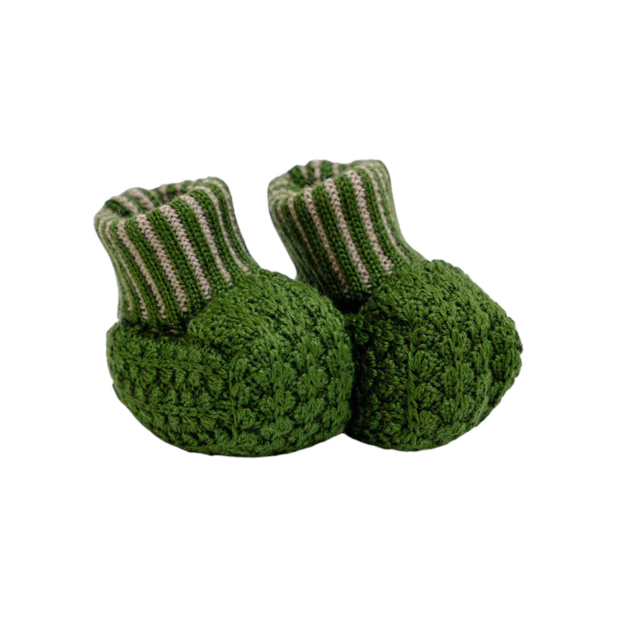 Baby Booties, 100% Virgin Wool, Green, IN62S