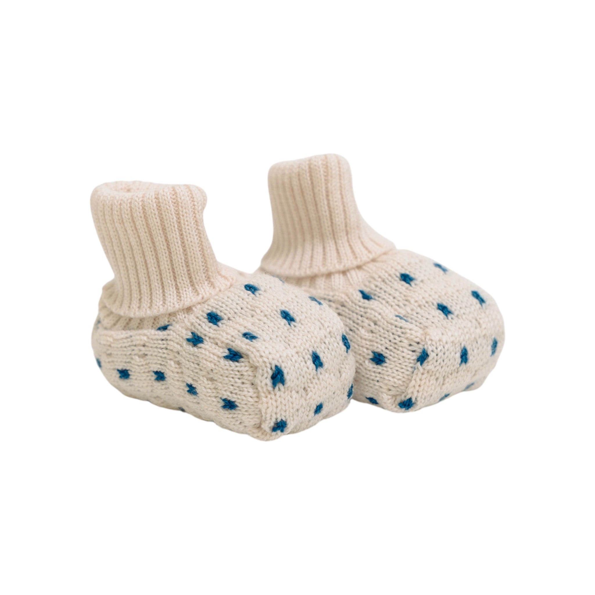 Baby Booties, 100% Natural Virgin Wool, Sapphire, IN50S