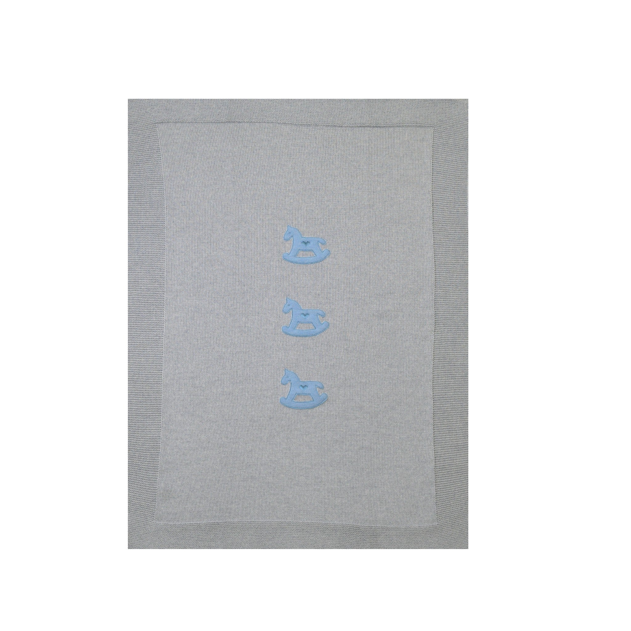 BABY LORD CAVALLINO/120 Pure Grey Wool Blanket