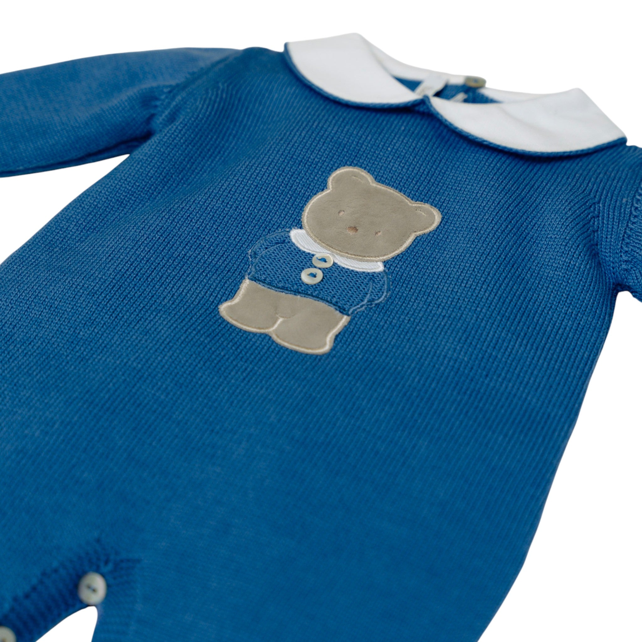 Baby Boy's Pure Wool Sleepsuit, Light Blue, BABY LORD TEDDY BEAR/321-A