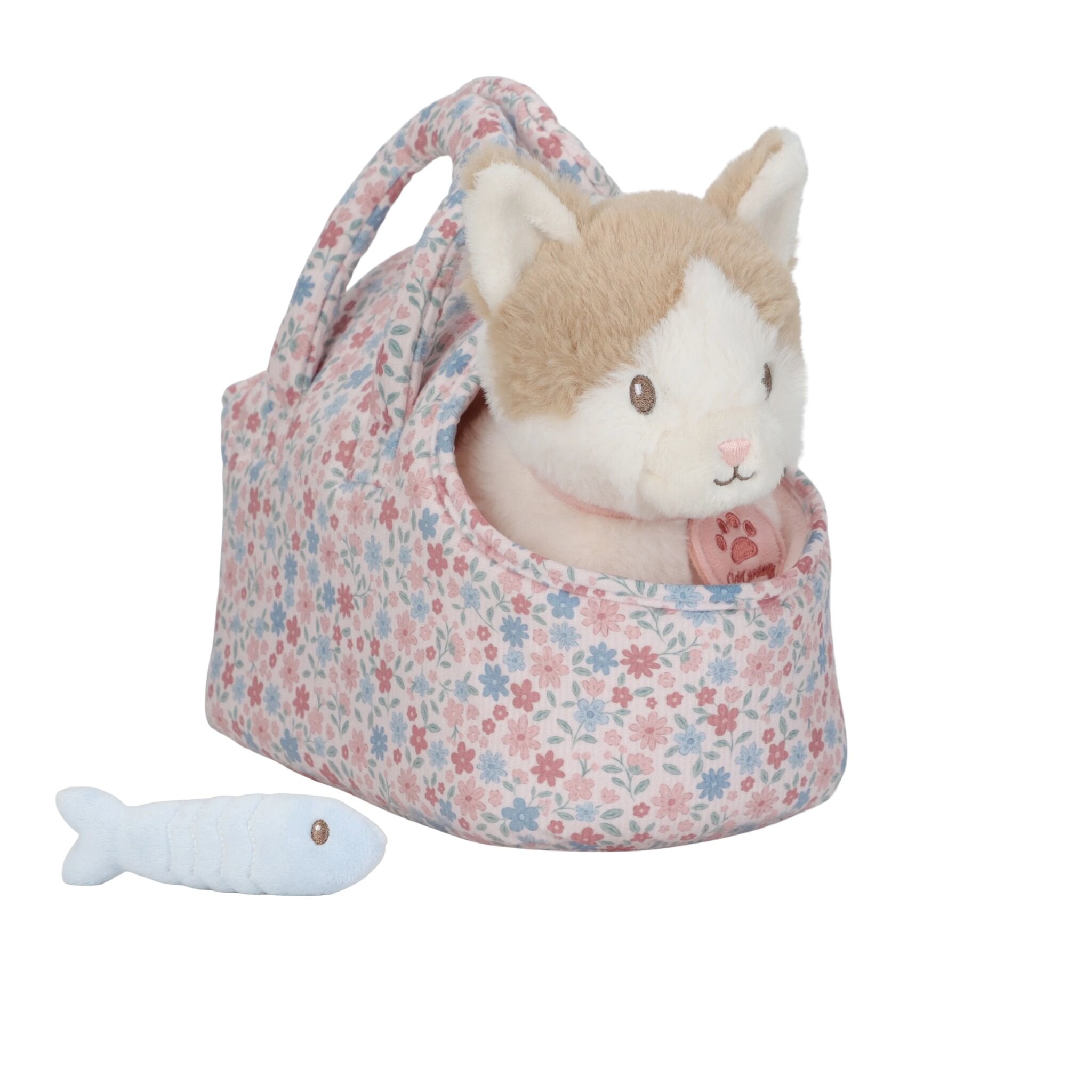 Marley Cat Plush Toy with Carrier, Multicolored LD4517