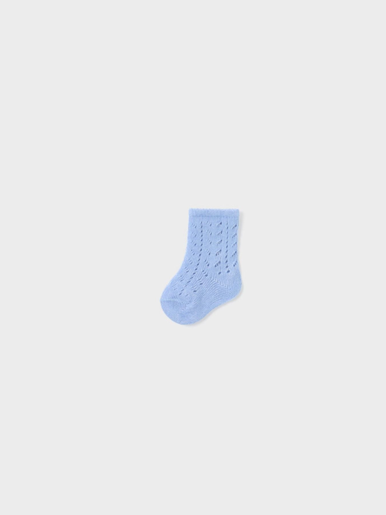 Calzino alto traforato AZZURRO 9709/A - NANU' BABY