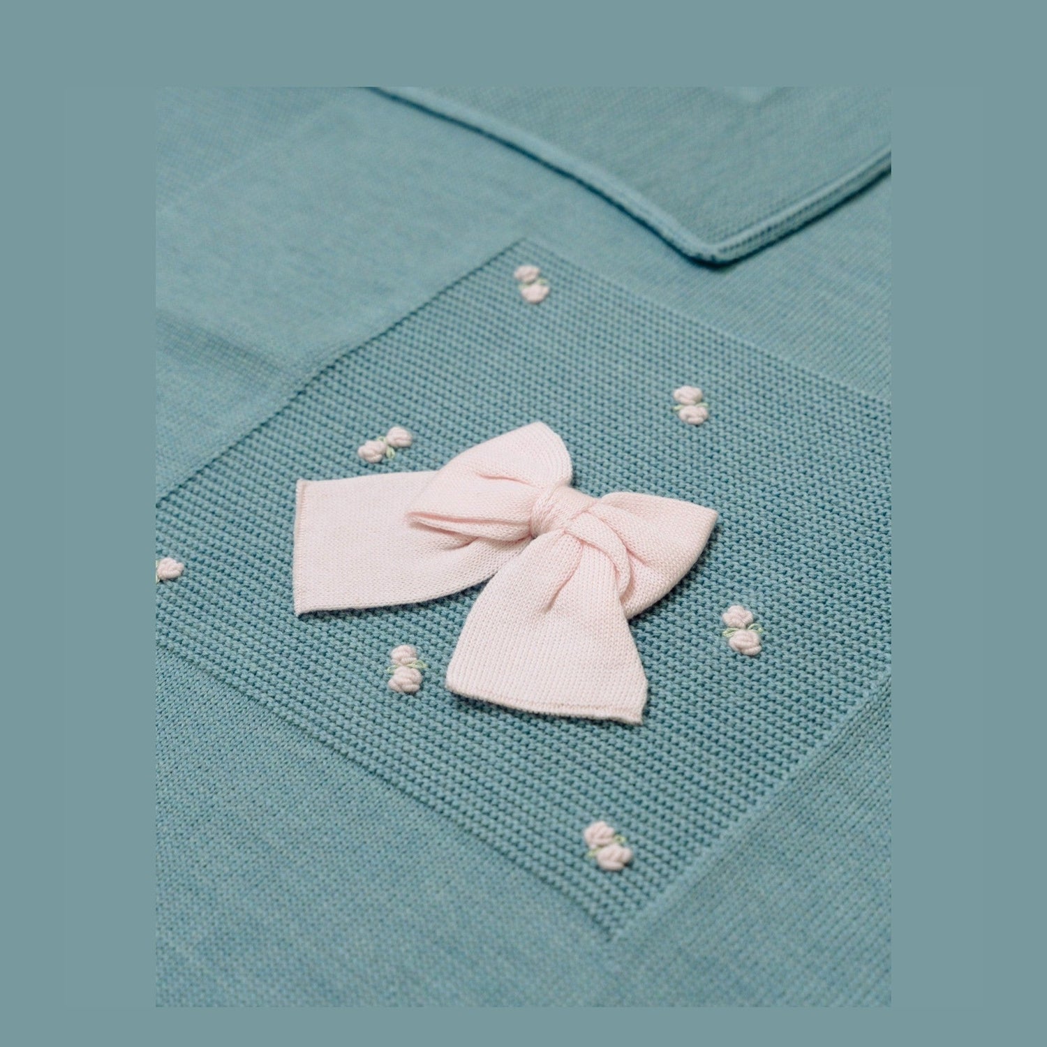 Coperta Roselline Neonata Verde ROSELLINE/104-V - NANU' BABY