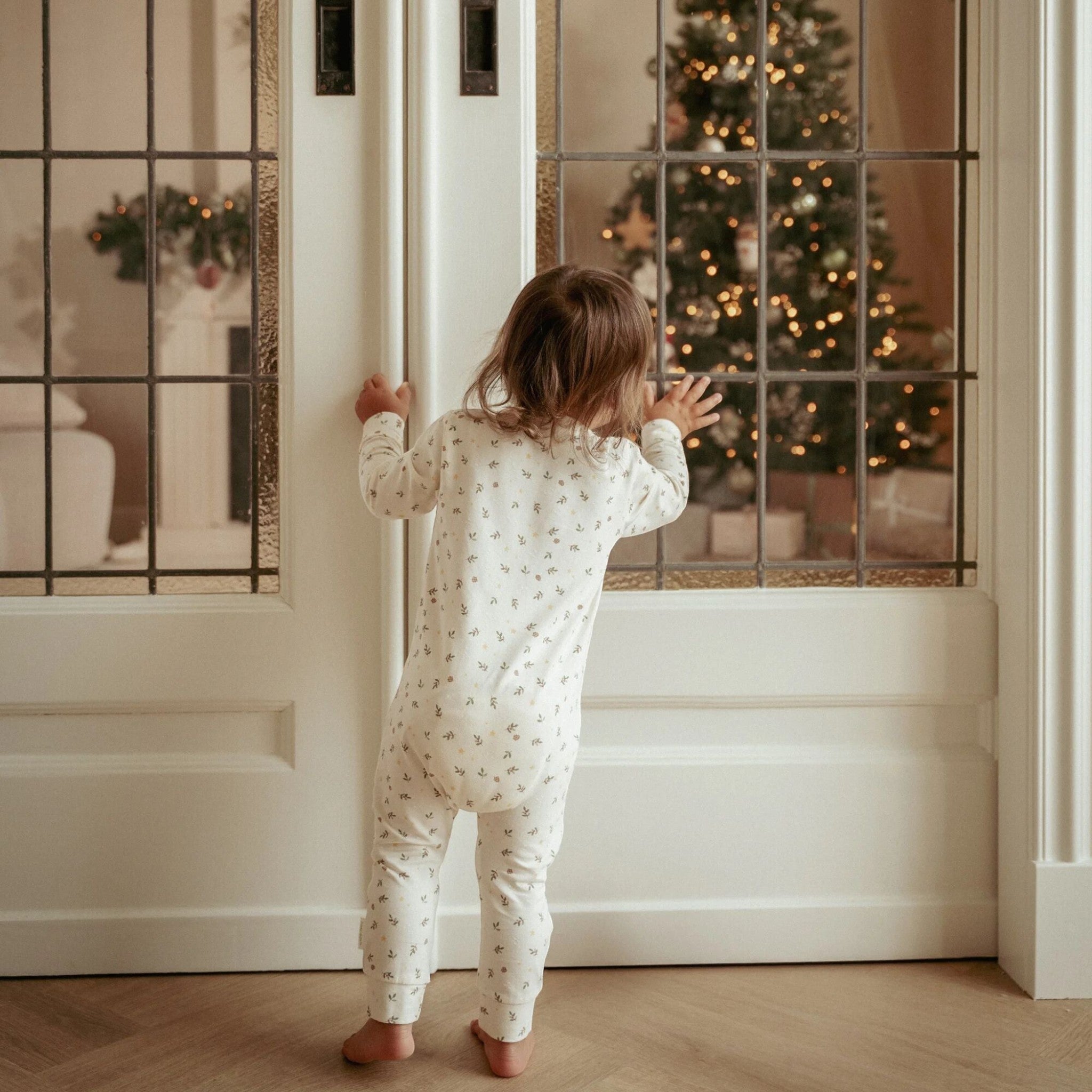 Christmas pajamas, one-piece, Beige CL25106000