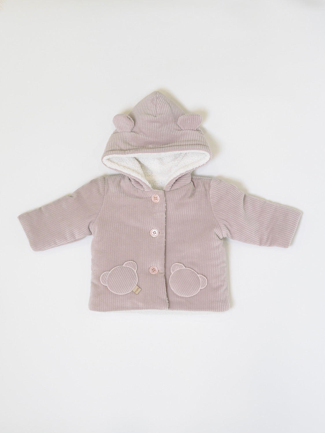 Cappottino con Cappuccio Orsetto Bimba ROSA IN5940/R - NANU' BABY