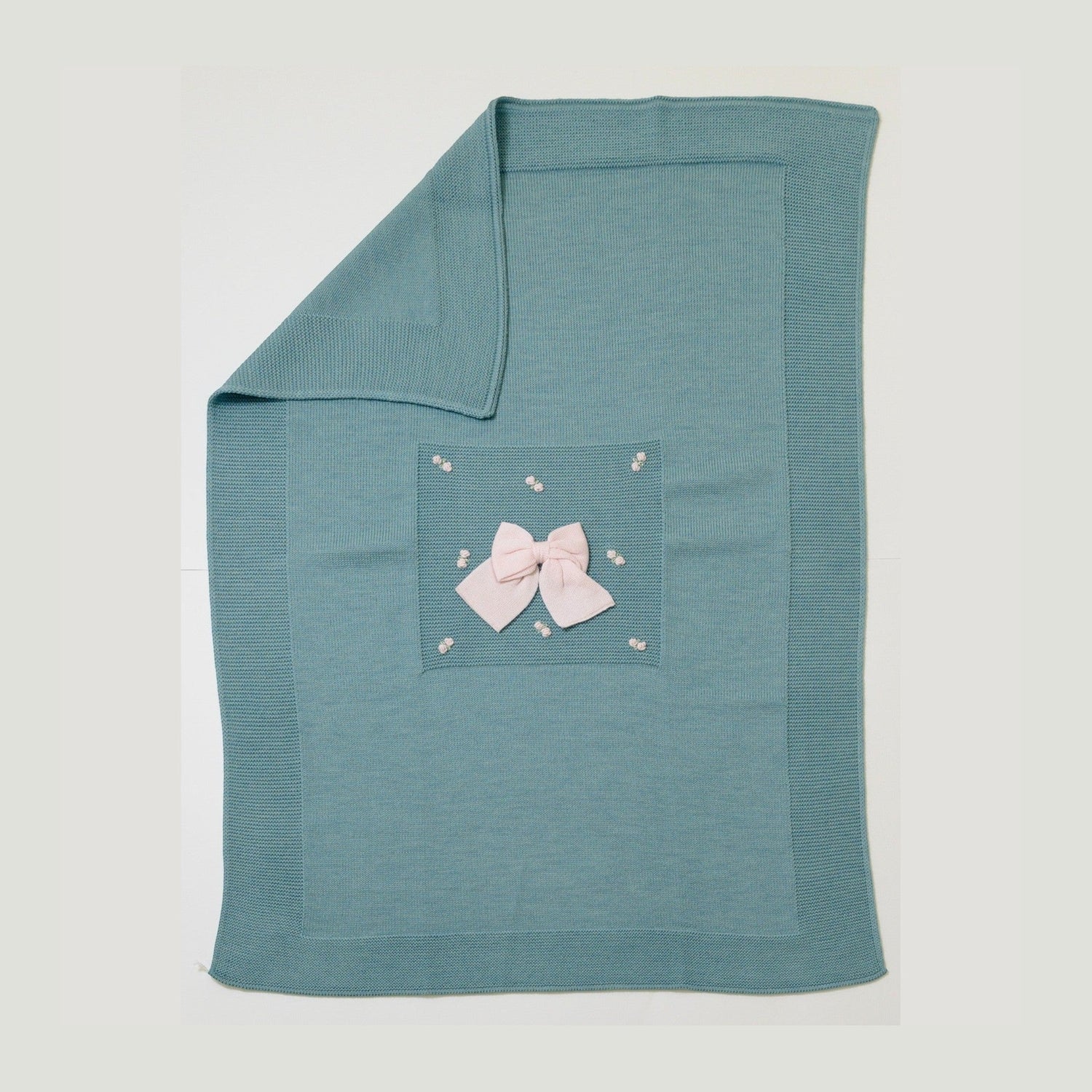 Coperta Roselline Neonata Verde ROSELLINE/104-V - NANU' BABY