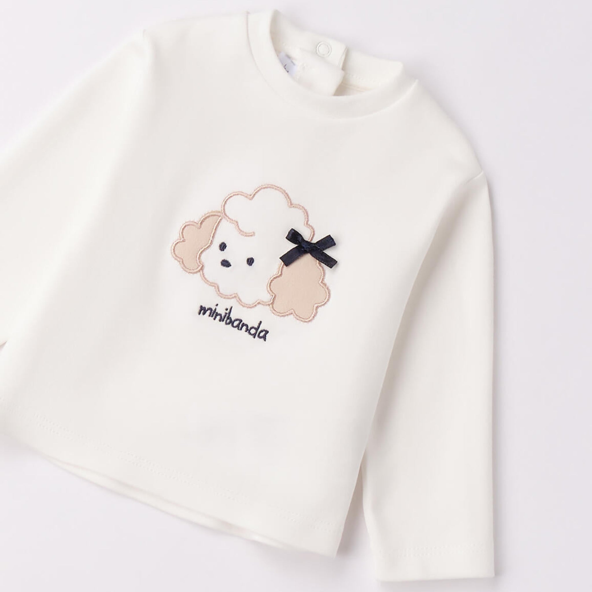 Interlock Cotton T-Shirt for Baby Girl, White, 3F715/112