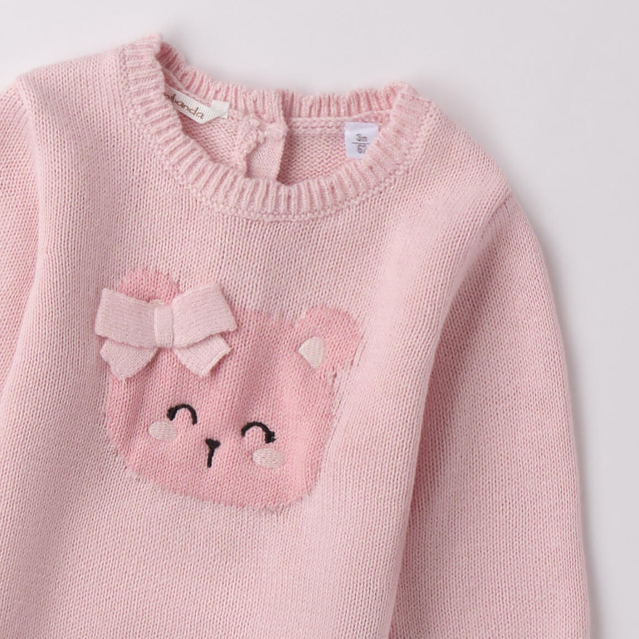 Pink Cotton and Wool Knit Sweater for Girls 3F704/2714