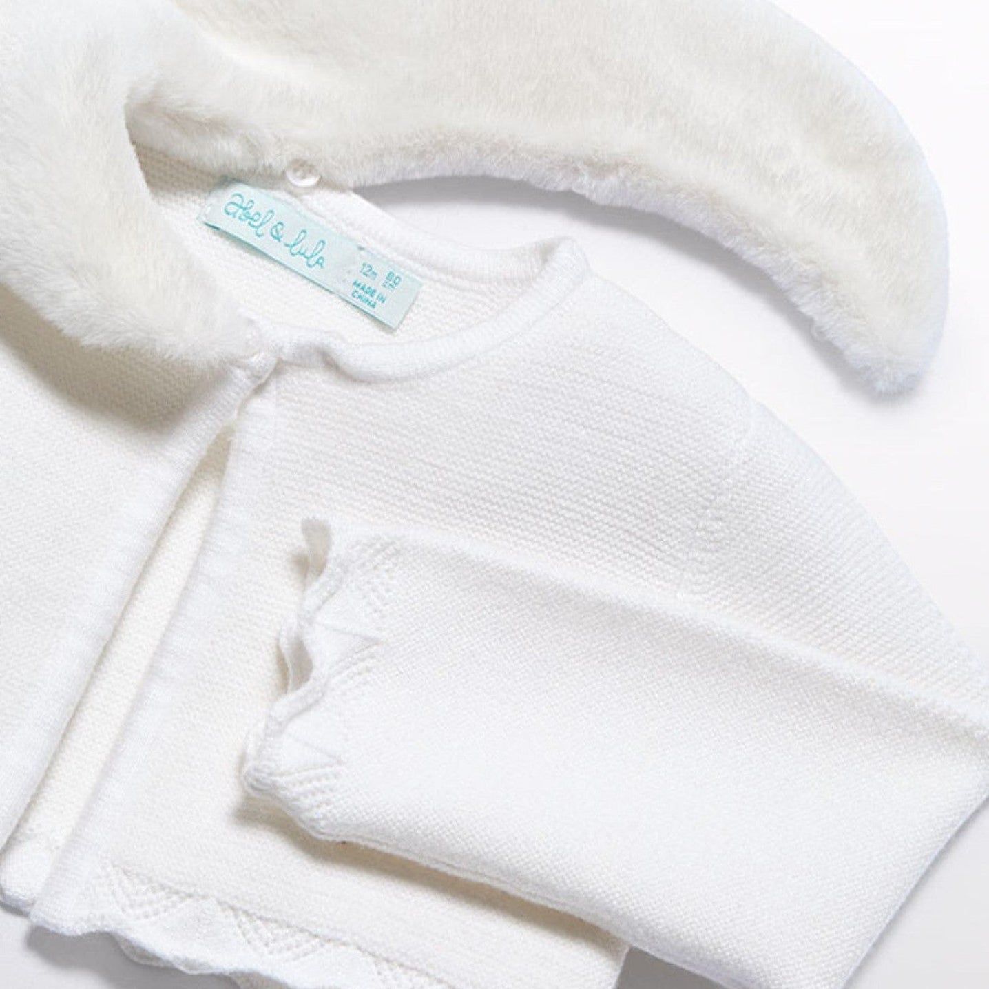 Cardigan tricot colletto pell Bimba PANNA 5817/10 - NANU' BABY