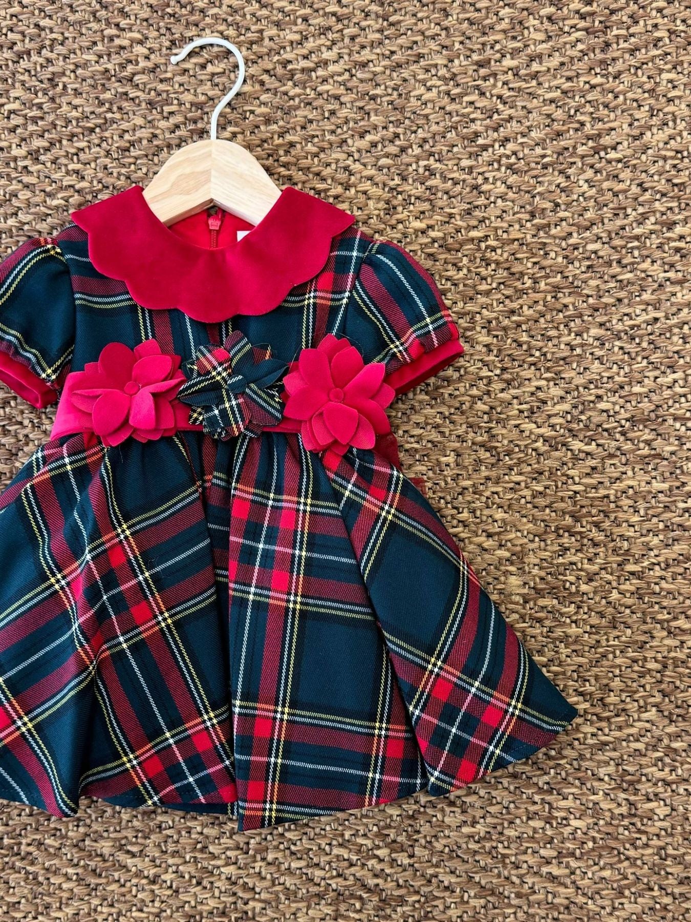 Abito Tartan Bimba VERDE IK313MC - NANU' BABY