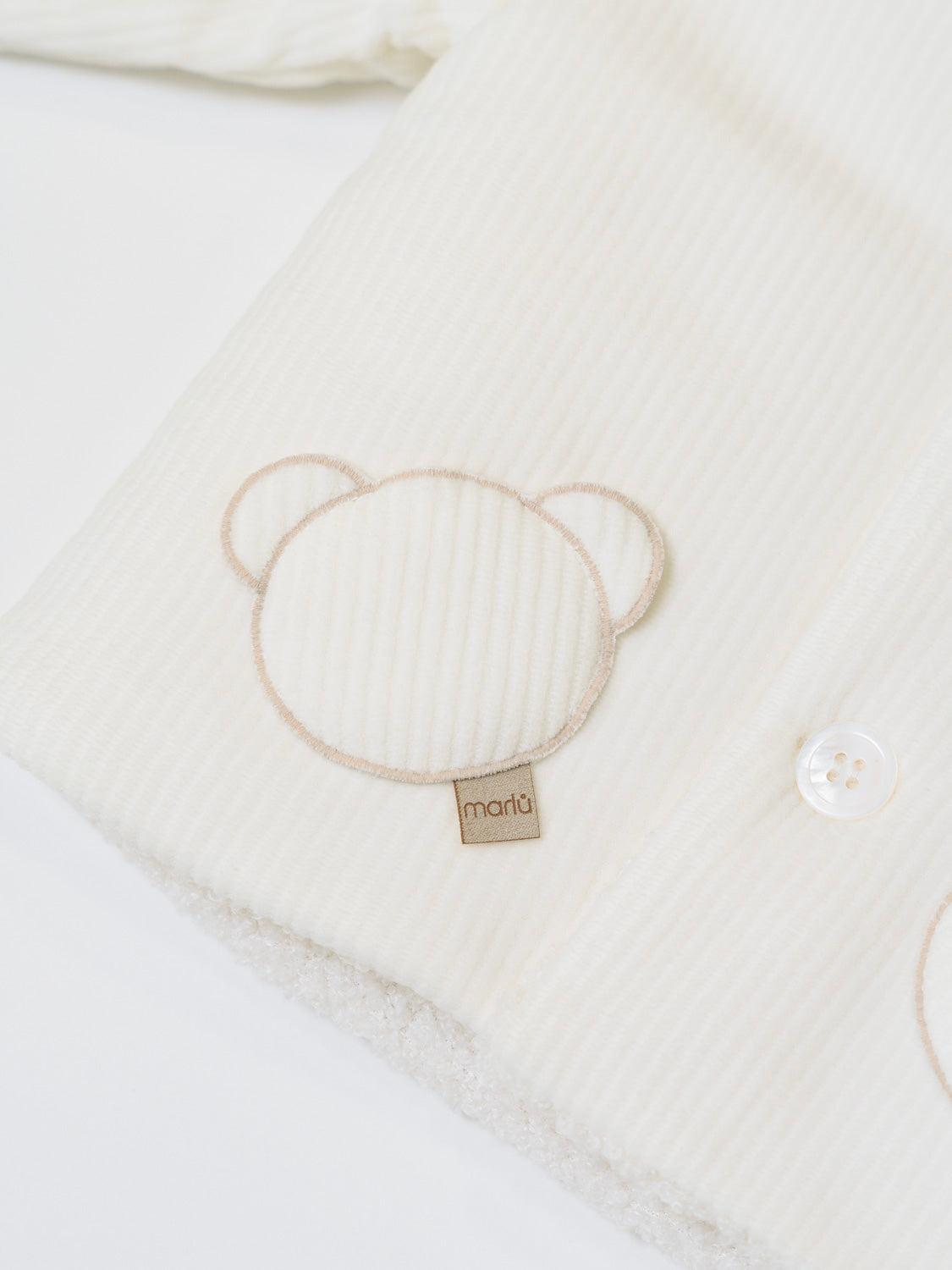 Cappottino con Cappuccio Orsetto Bimbo VANIGLIA IN5940/V - NANU' BABY