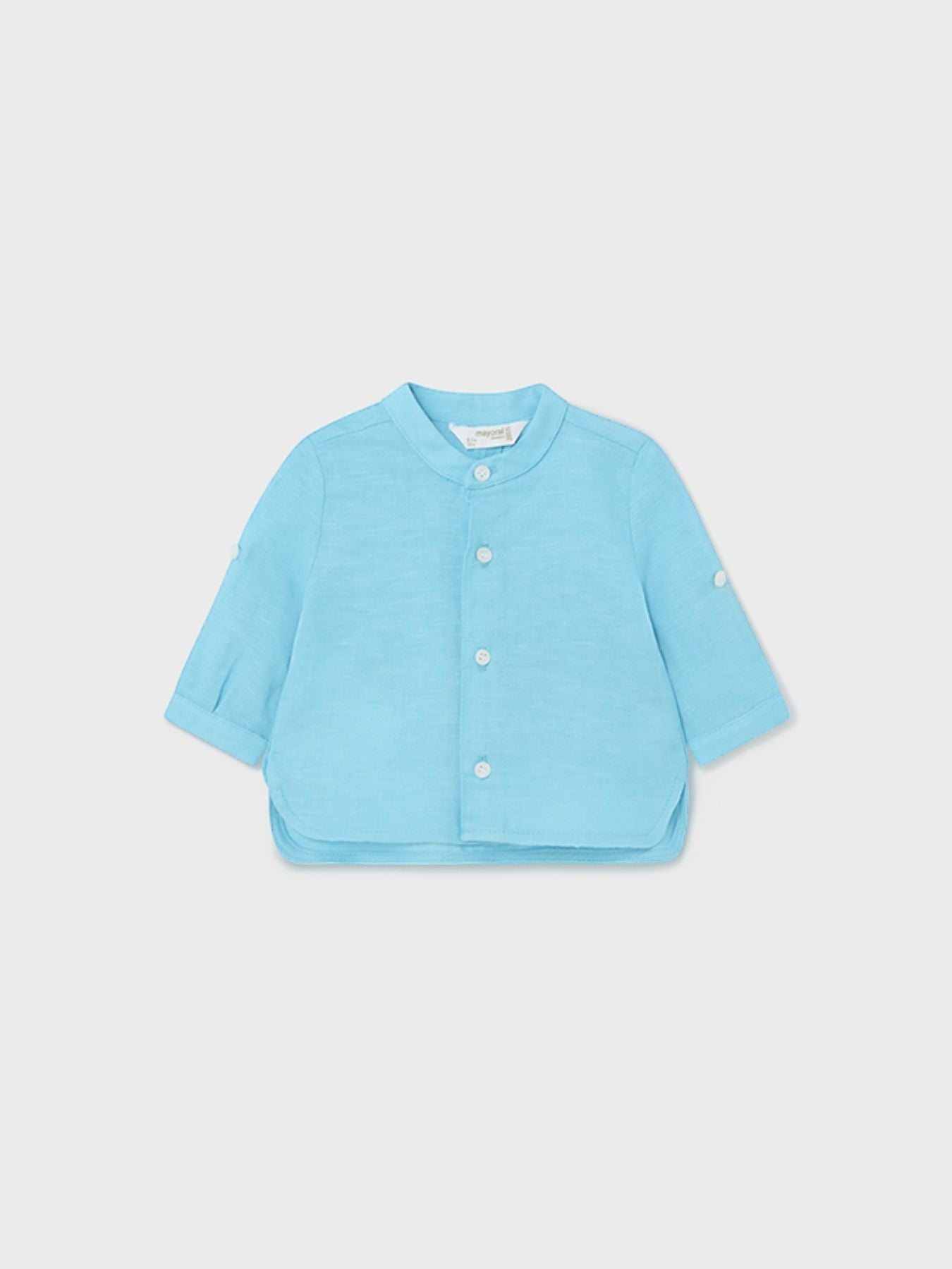 Camicia m/l collo coreano Bimbo TURCHESE 1195/C - NANU' BABY