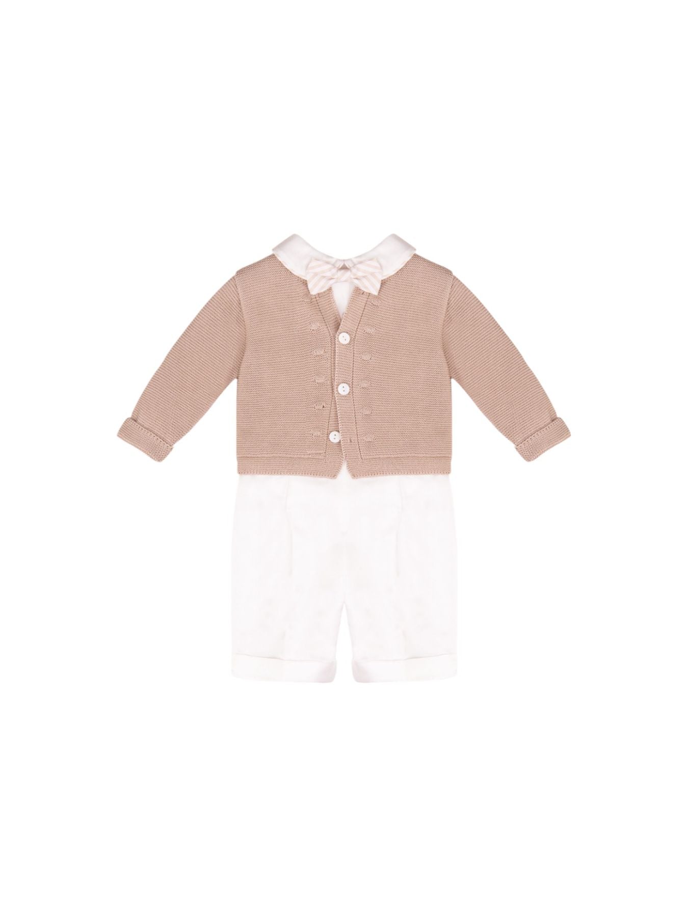 Completo 4 pezzi con papillon Bimbo BEIGE EN71360 - NANU' BABY
