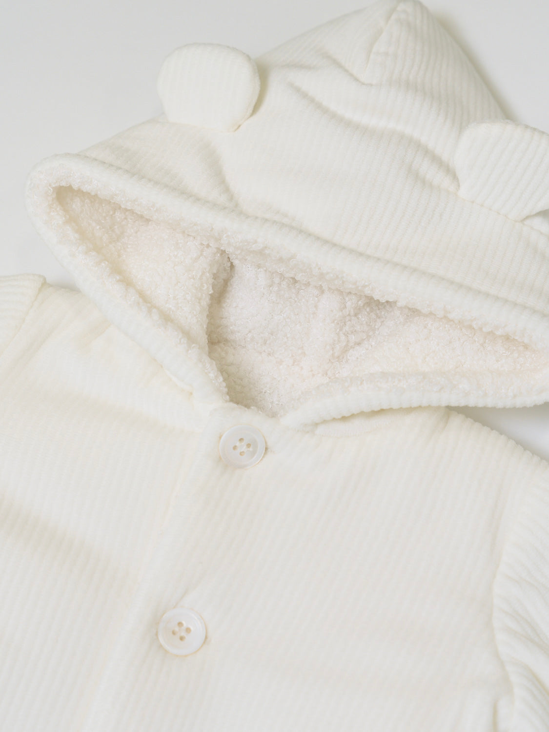 Cappottino con Cappuccio Orsetto Bimbo VANIGLIA IN5940/V - NANU' BABY