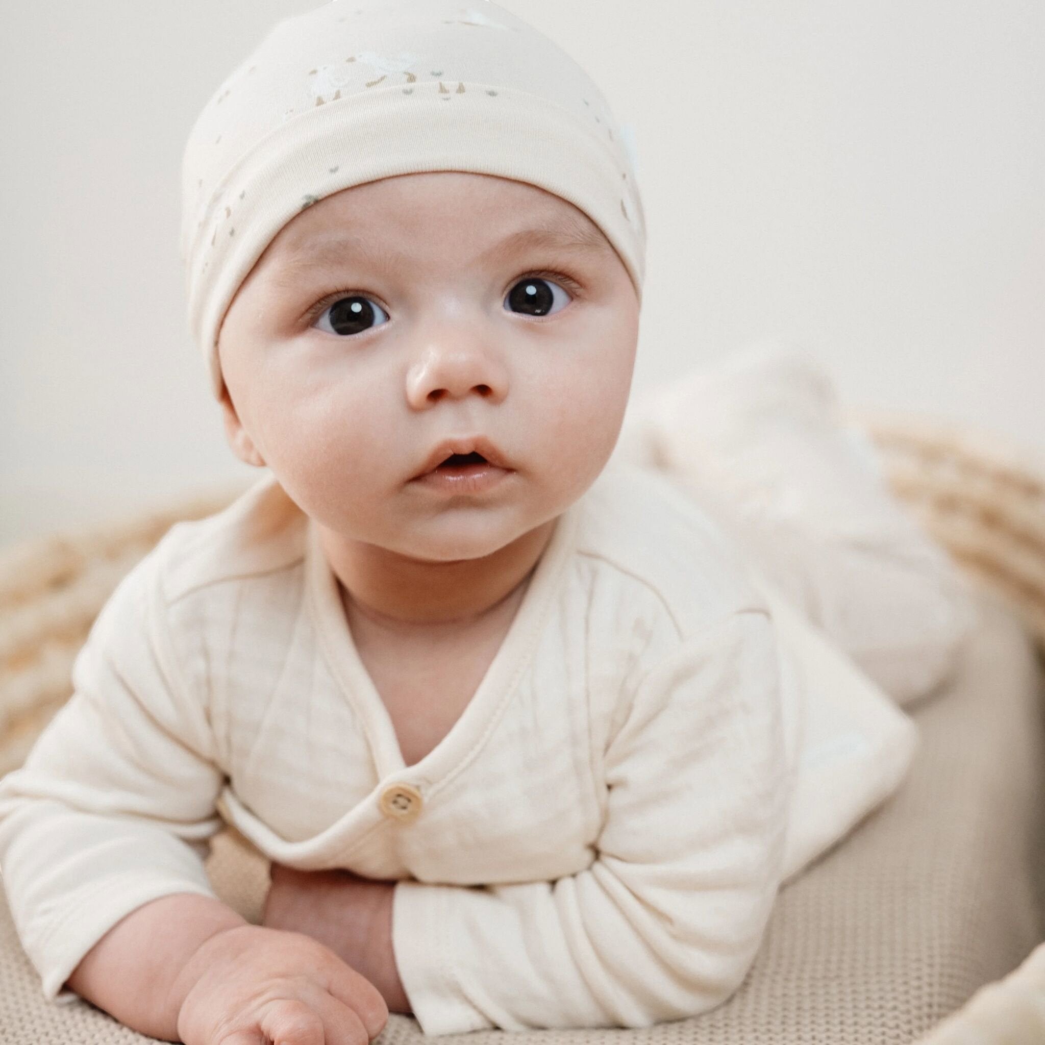 Long-sleeved shirt for baby, beige, CL25291019