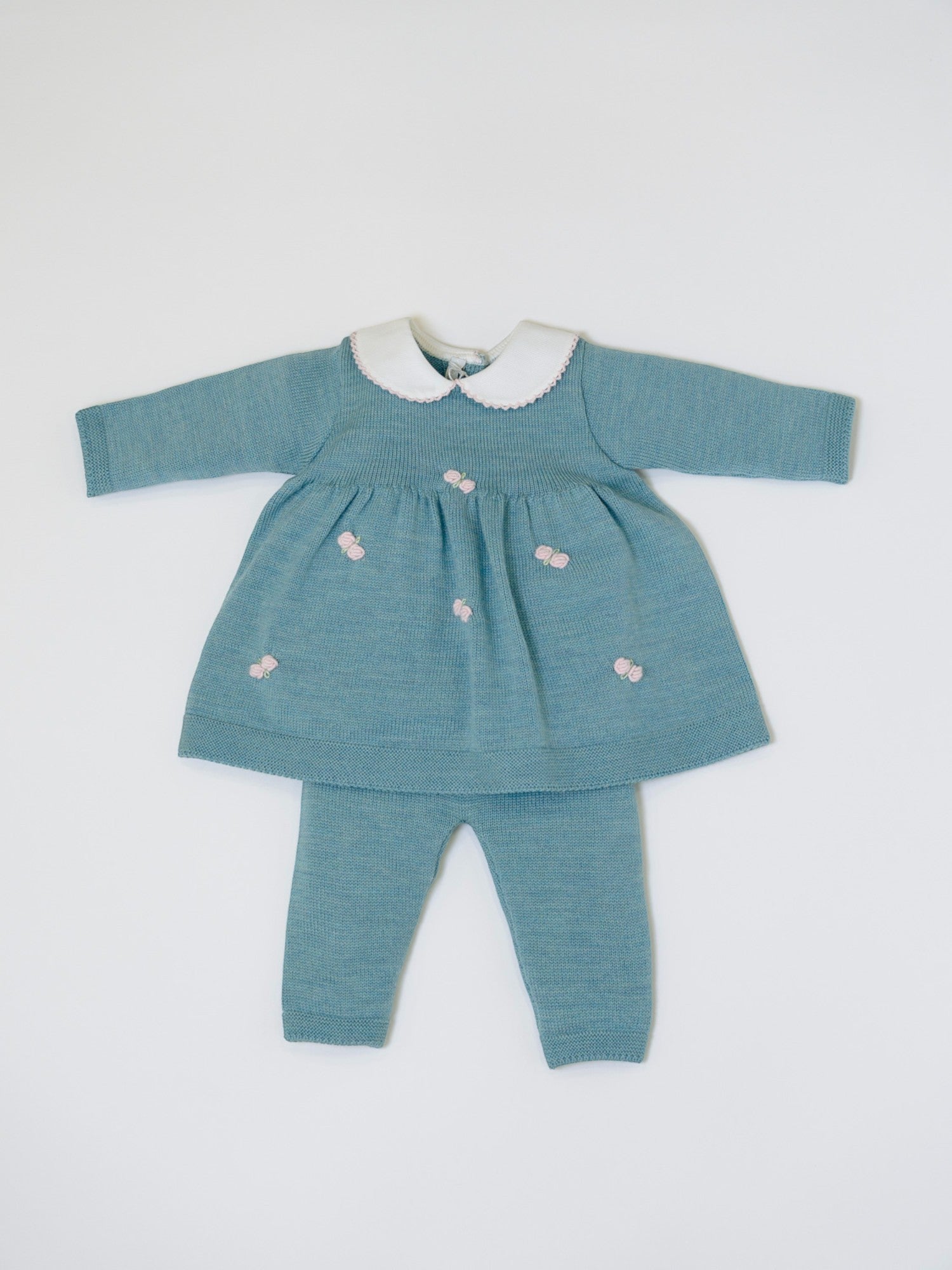 Completo nascita Roselline Neonata Verde ROSELLINE/432-V - NANU' BABY