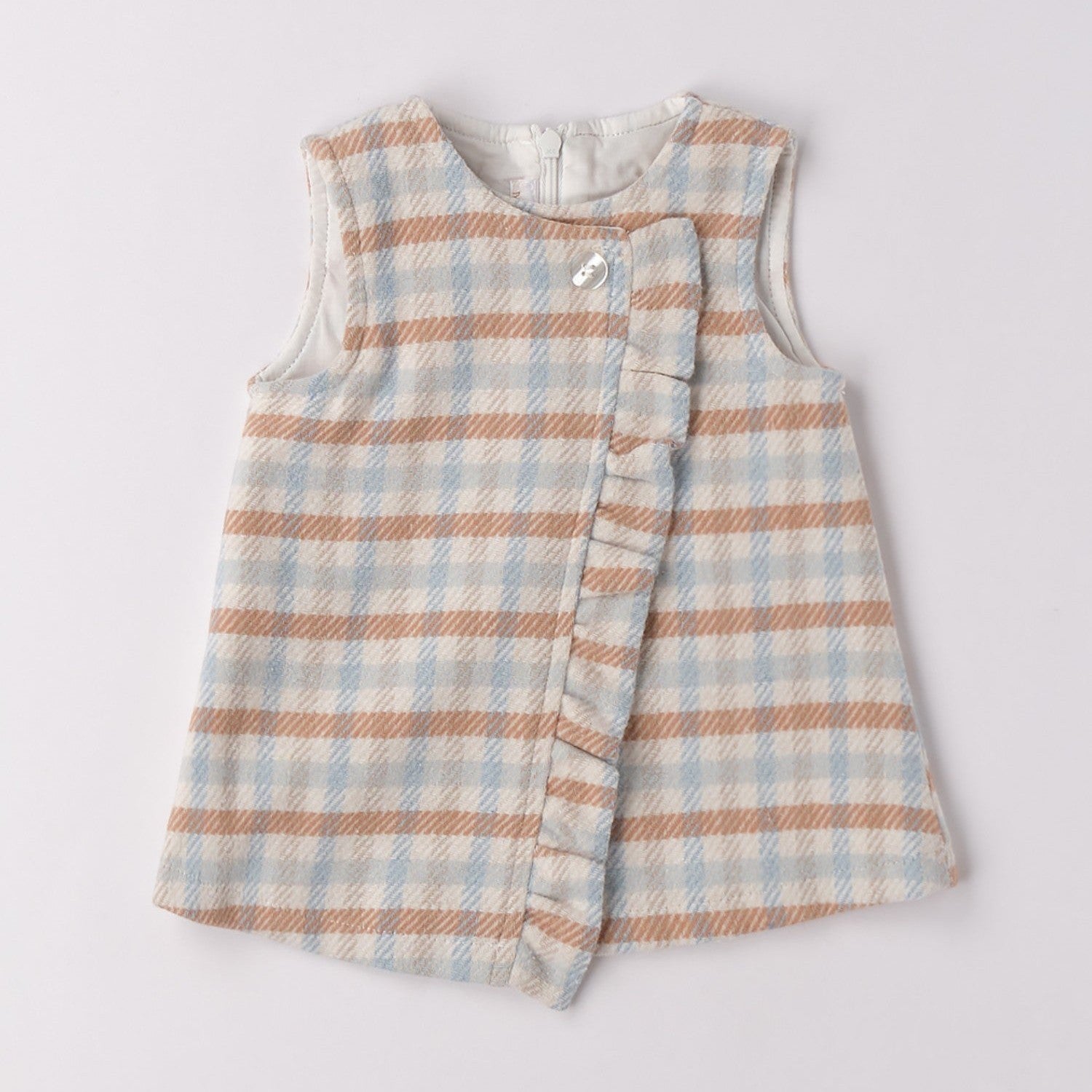 Abito Maglia Tagliata Senza Manica Bimba Bianco 3F734/3942 - NANU' BABY