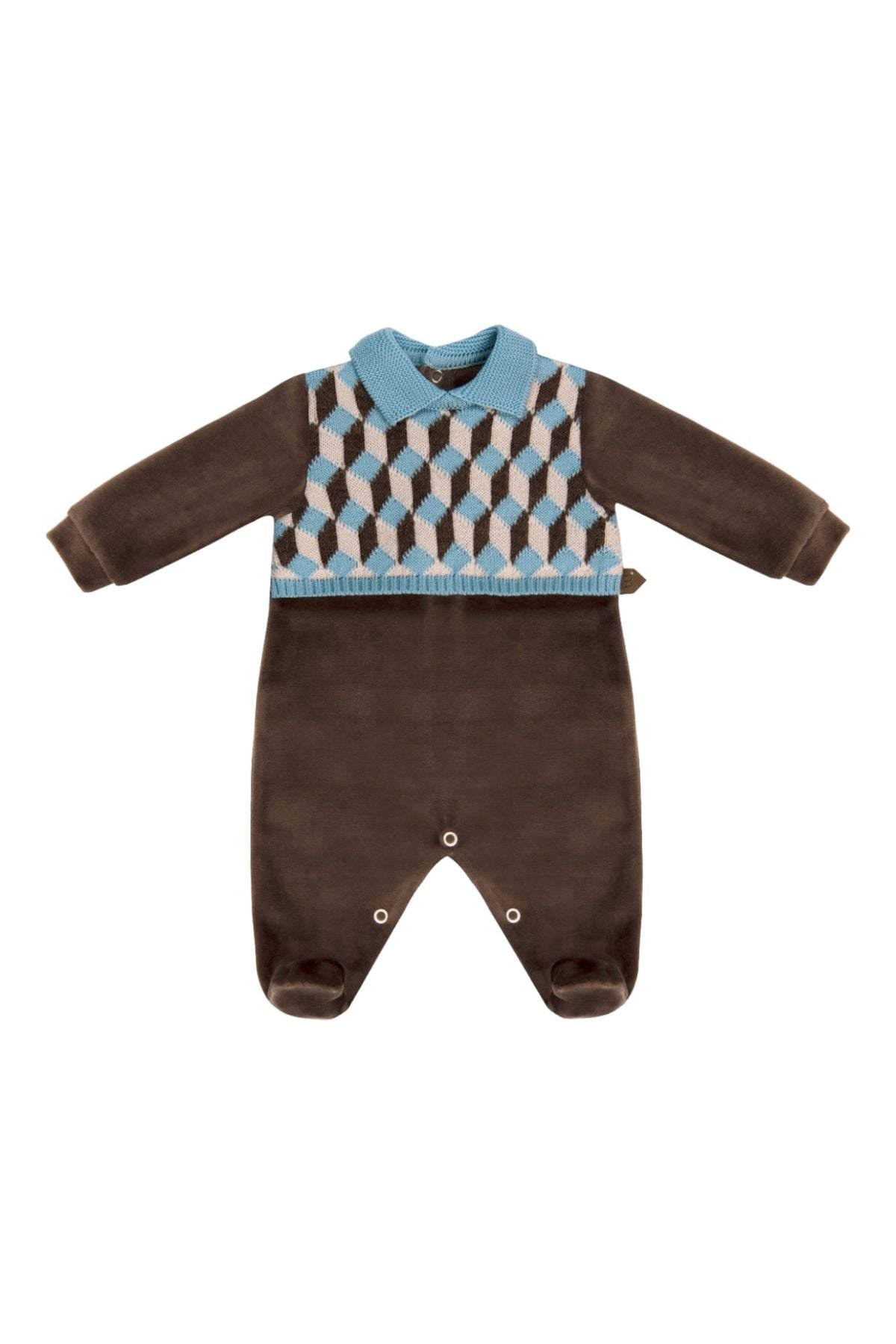Tutina fantasia geometrica Neonato MARRONE IG6814 - NANU' BABY