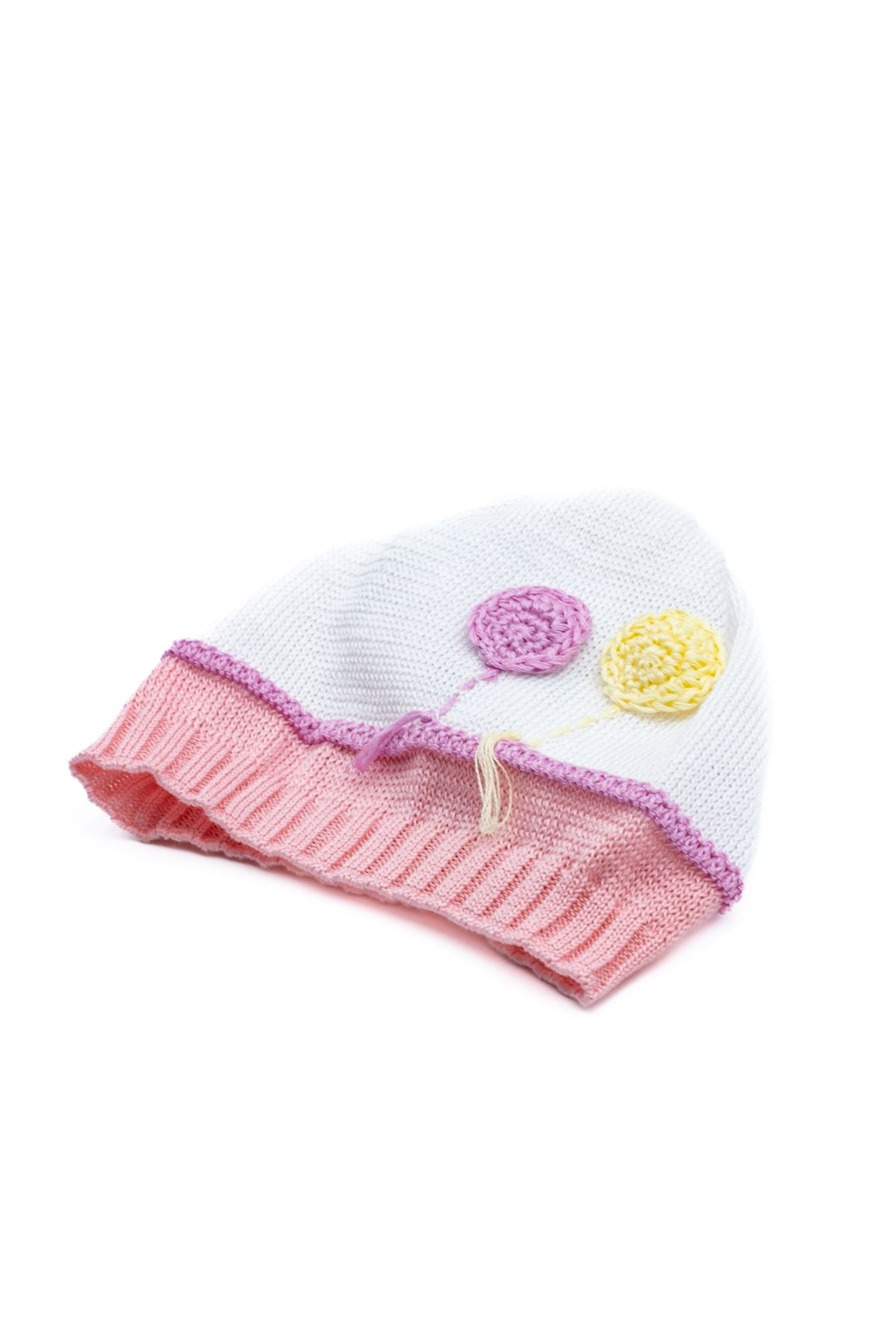 Cuffia Palloncini Neonata BIANCO EL3671 -  NANU' BABY