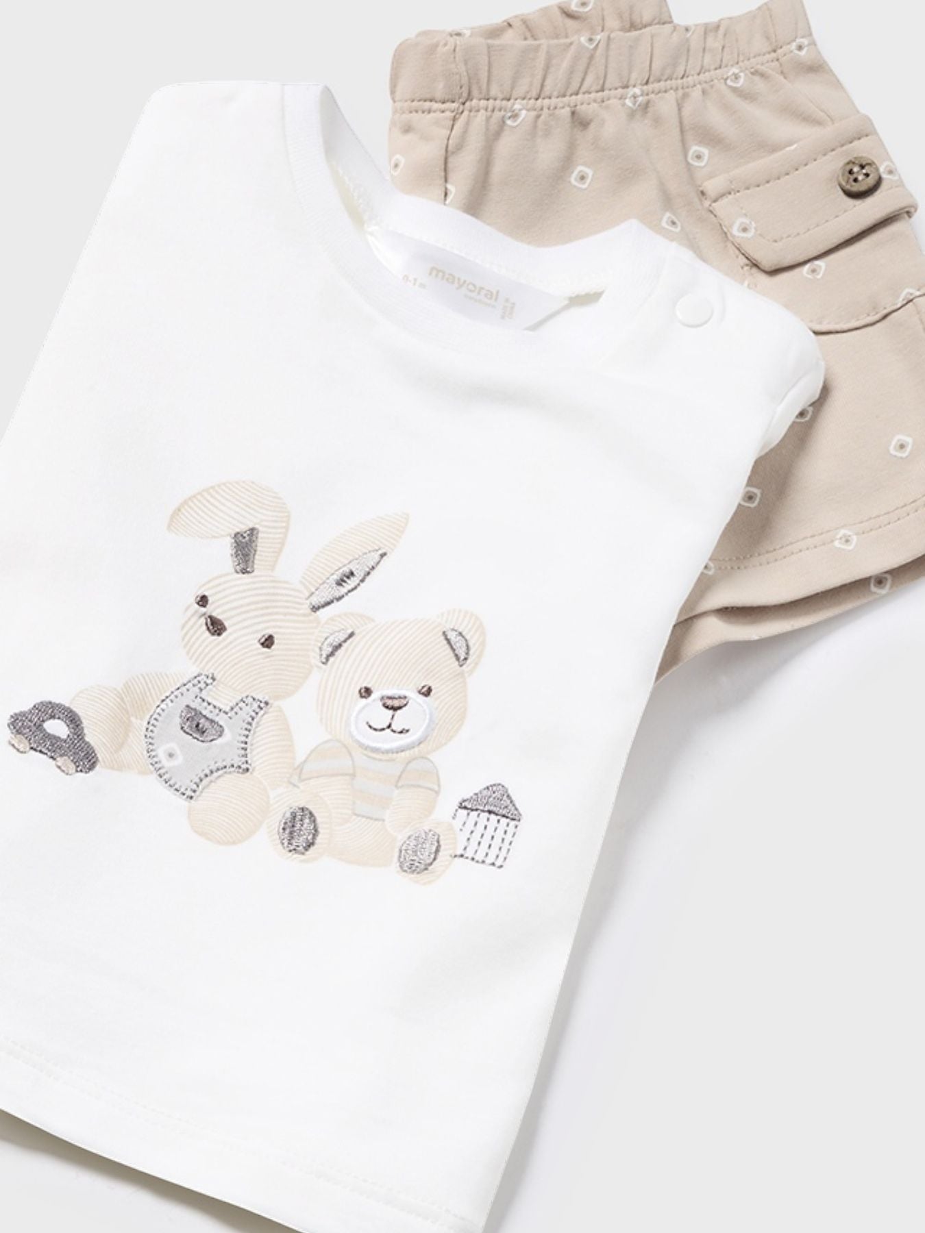 Comp 4 pezzi corto Bimbo ECRU 1625 -  NANU' BABY