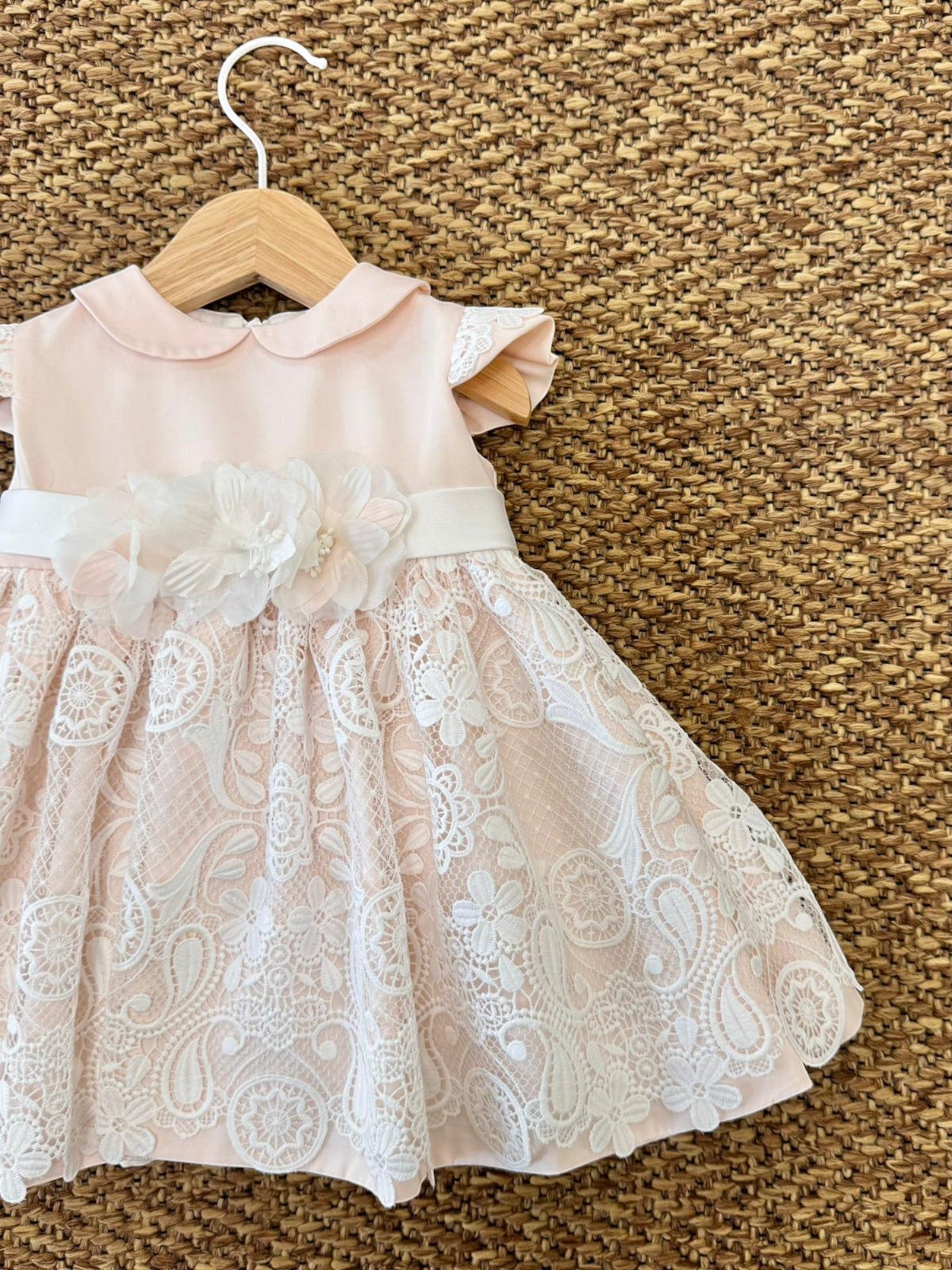 Abito Cerimonia Macramè Bimba ROSA FB081/R -  NANU' BABY