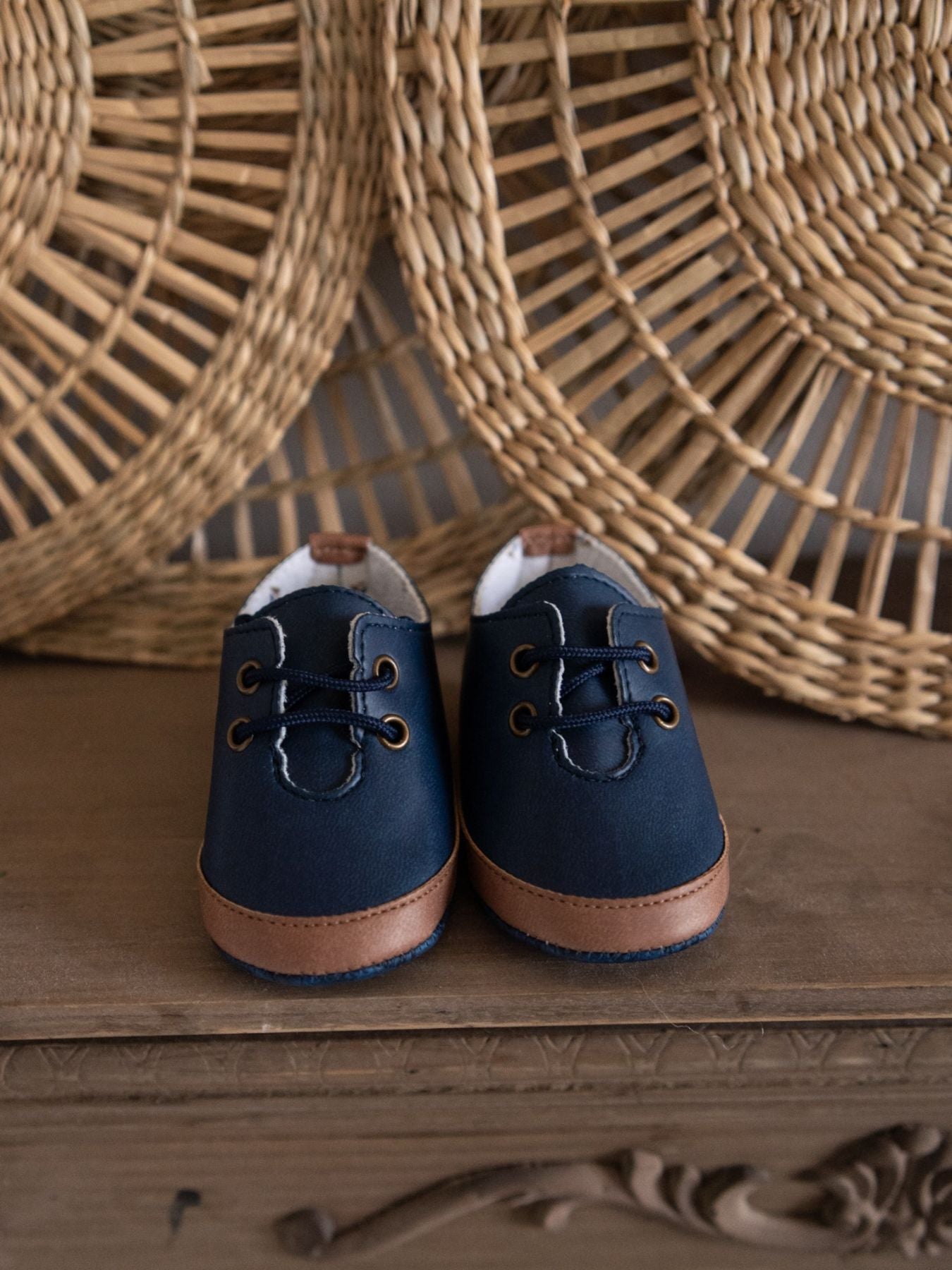 Scarpetta in pelle blu Bimbo BLU EN702SC -  NANU' BABY