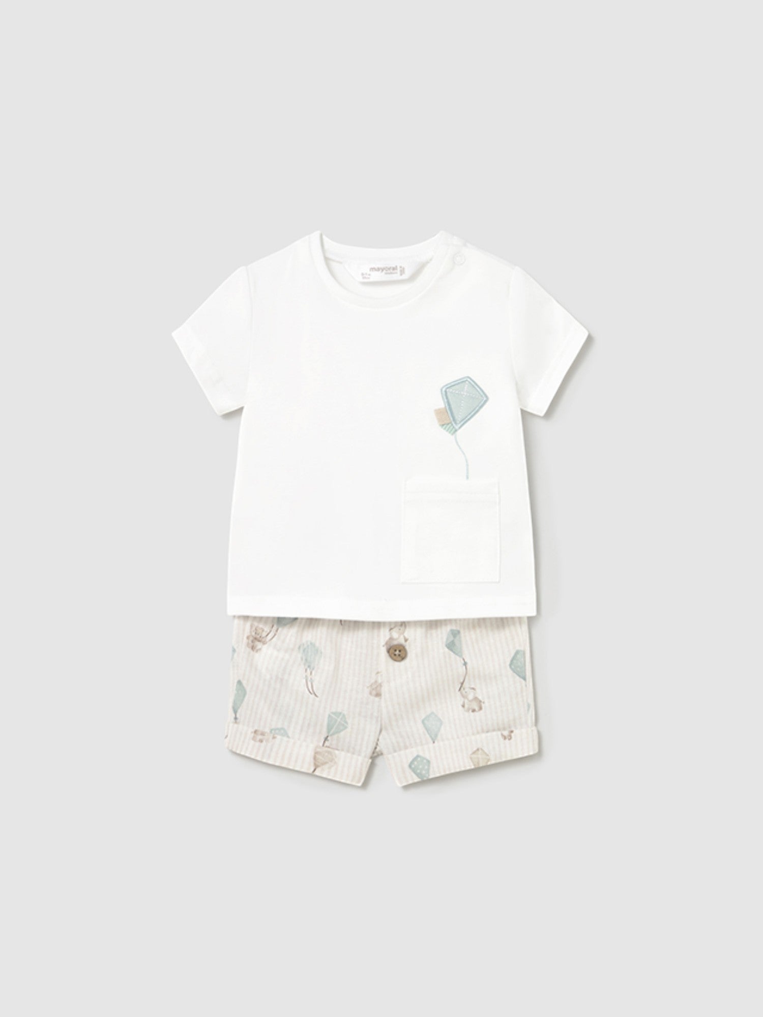 Completo pantalone  corto maglietta Bimbo BIANCO 1202 /B -  NANU' BABY