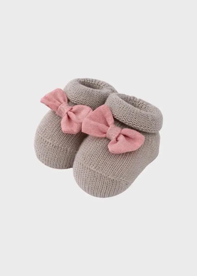 Babbucce Neonata Avorio FIOCCO 768 by BABY LORD