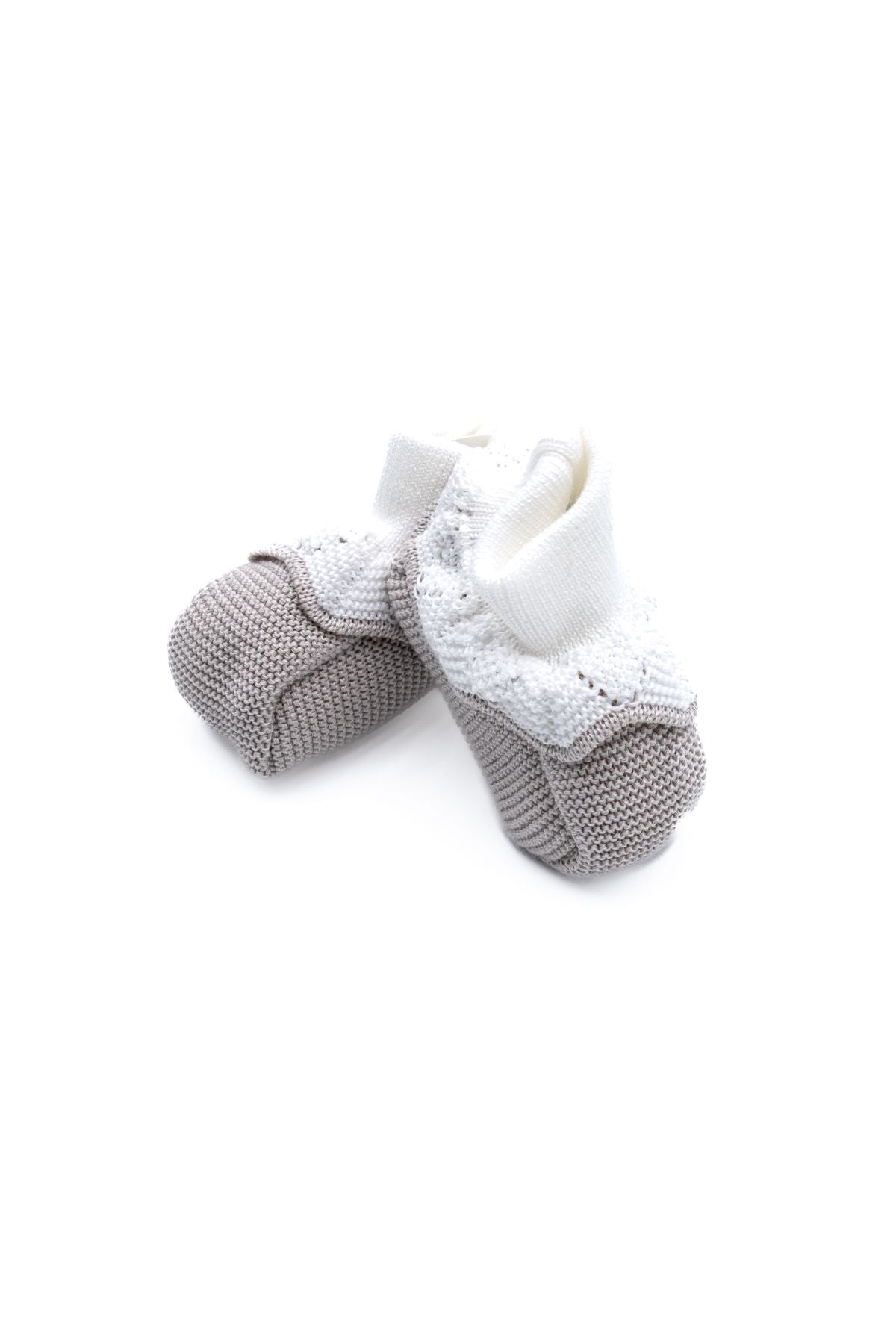Babbucce Ricamo Neonata FANGO ES14S -  NANU' BABY
