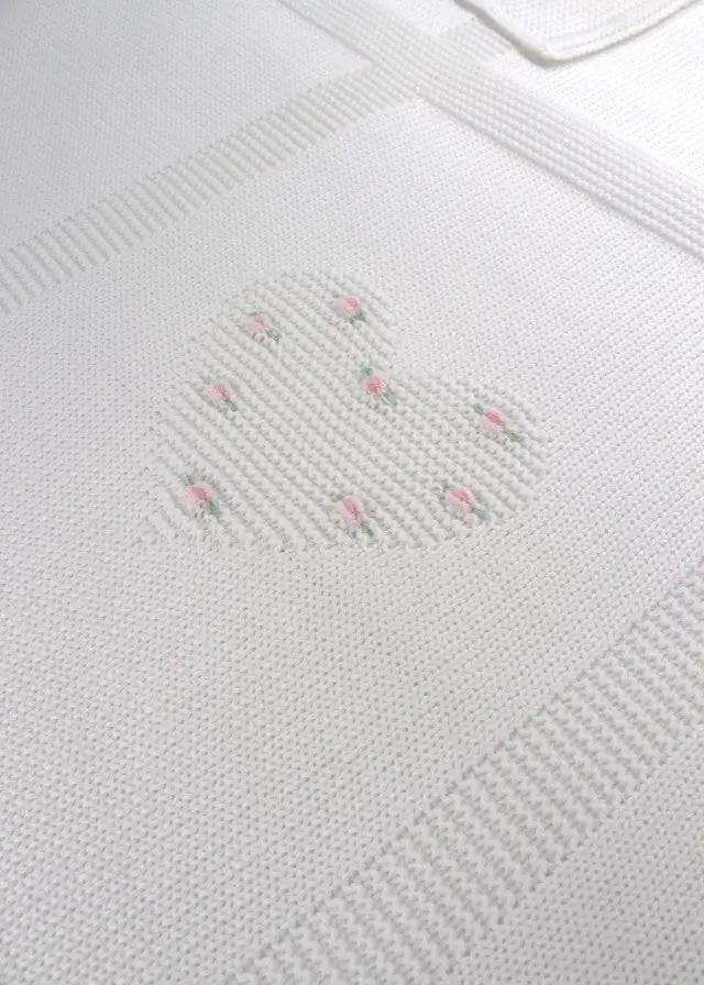 Coperta Neonata Bianco CUORI/154-B by BABY LORD