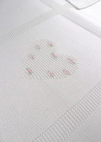 Coperta Neonata Bianco CUORI/154-B by BABY LORD