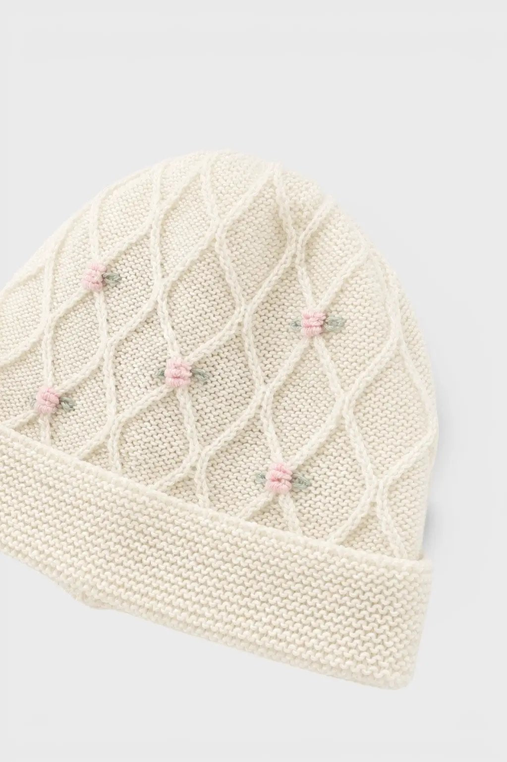 Cuffia Neonata Bianco ROSELLINE 605/3031 by BABY LORD