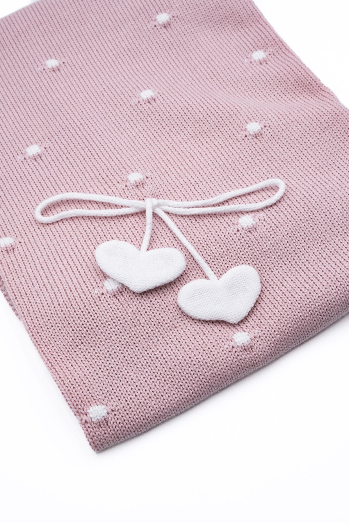 Coperta Pois e Fiocchetto con Cuoricini Neonata BIANCO 3057/161 -  NANU' BABY