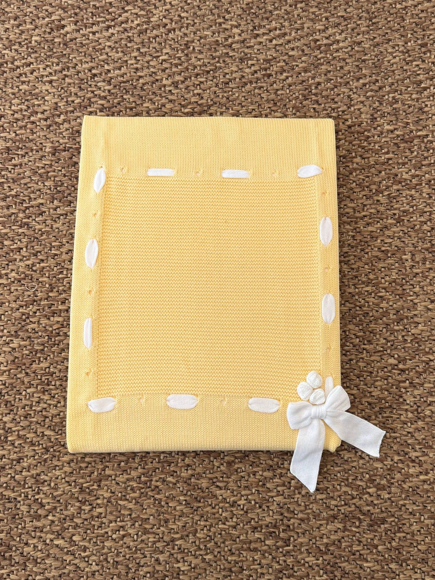 Coperta Fiocco e roselline giallo Neonata Giallo 3430/186 -  NANU' BABY